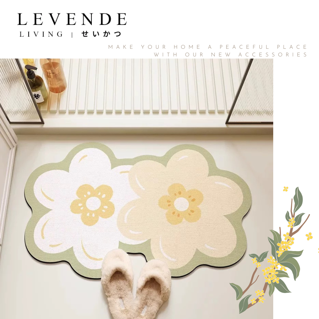 Levende花朵硅藻泥浴室地墊