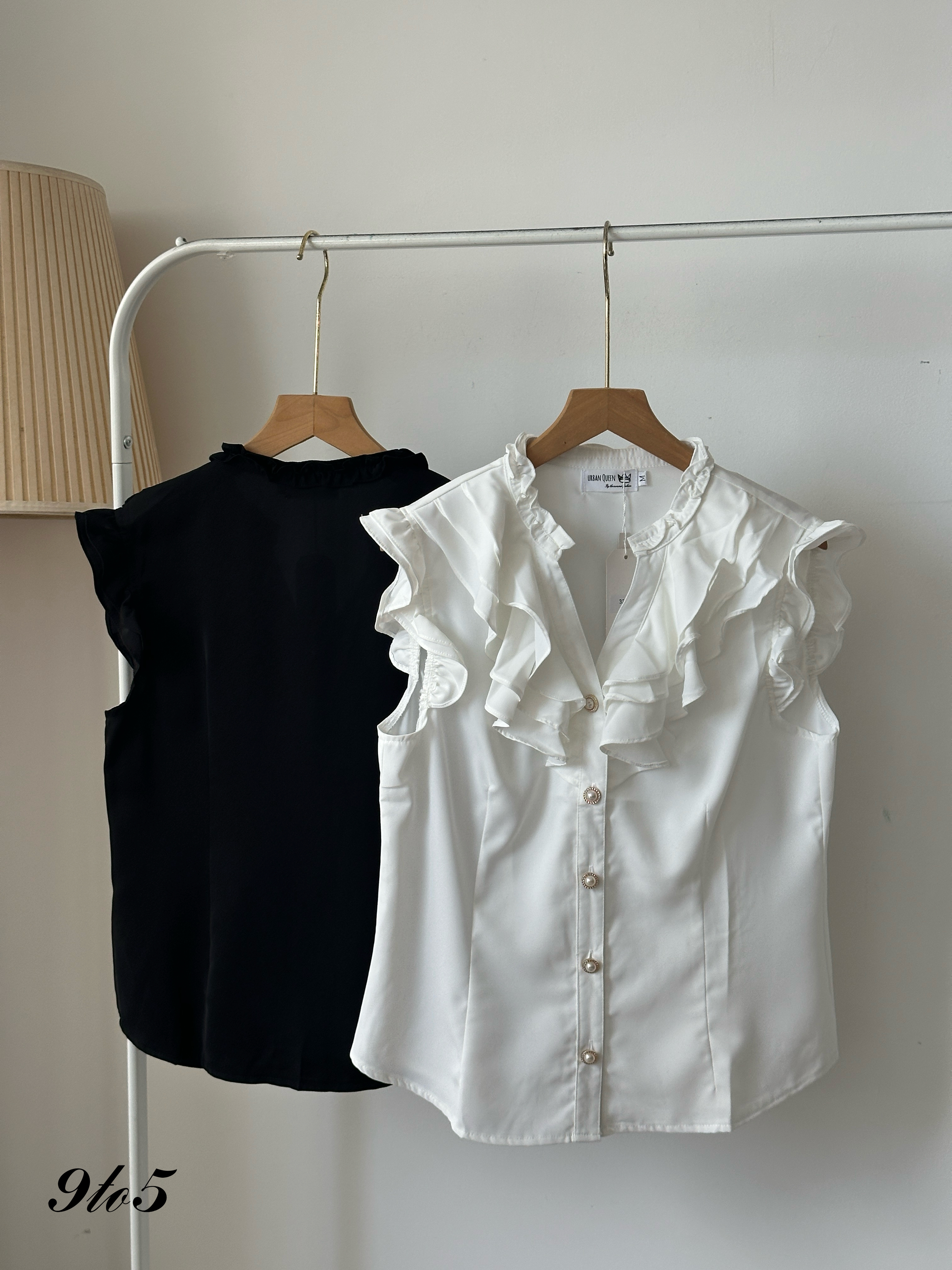 T3987 Cape Sleeve Ruffle Shirt - 3 Colors