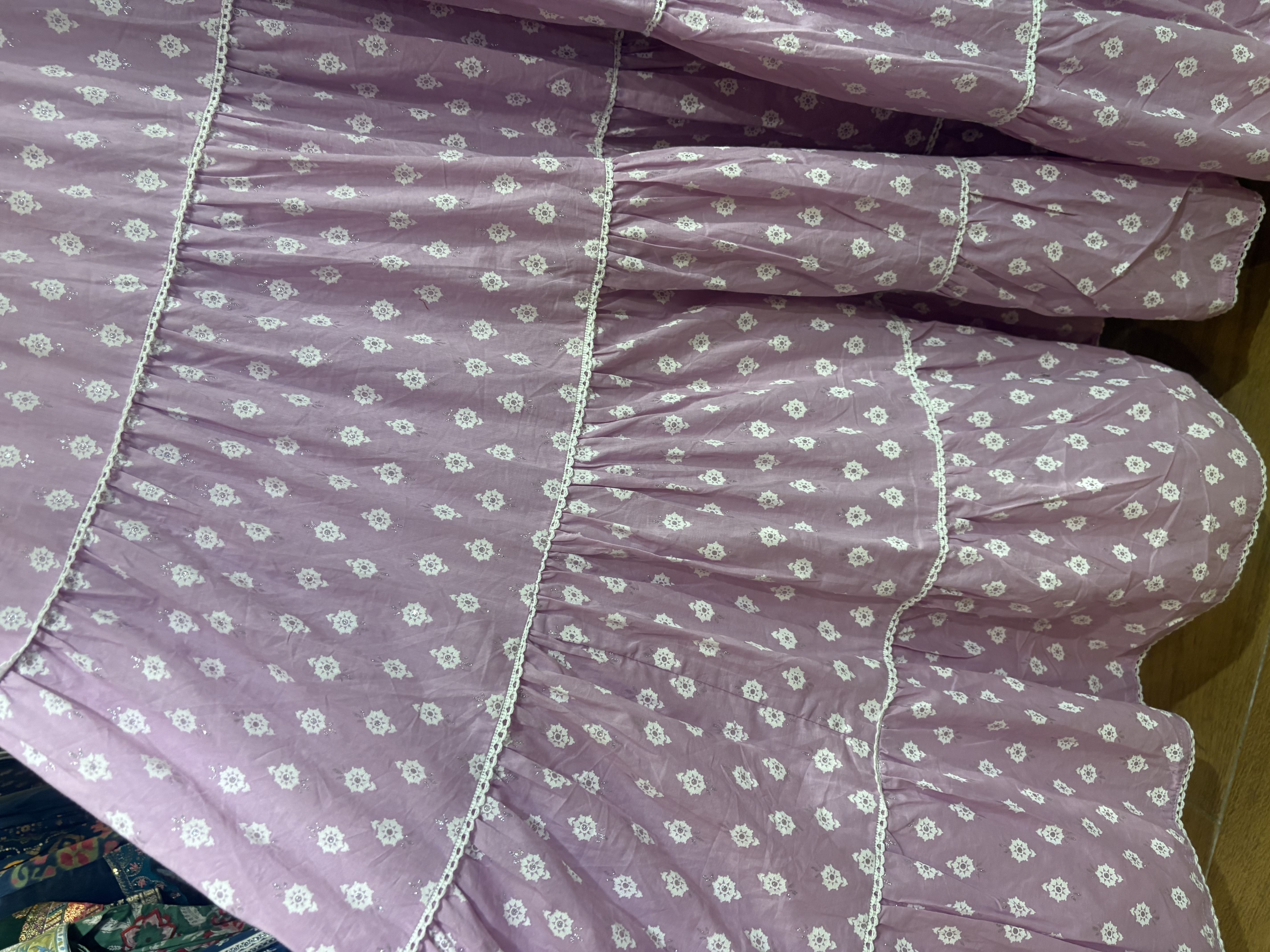 Light Lavender with White Floral Emb. 4-layer cake OP 50" #1448