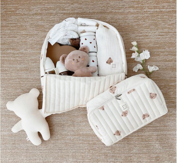 Dottodot 印花旅行包 (熊熊/橄欖)