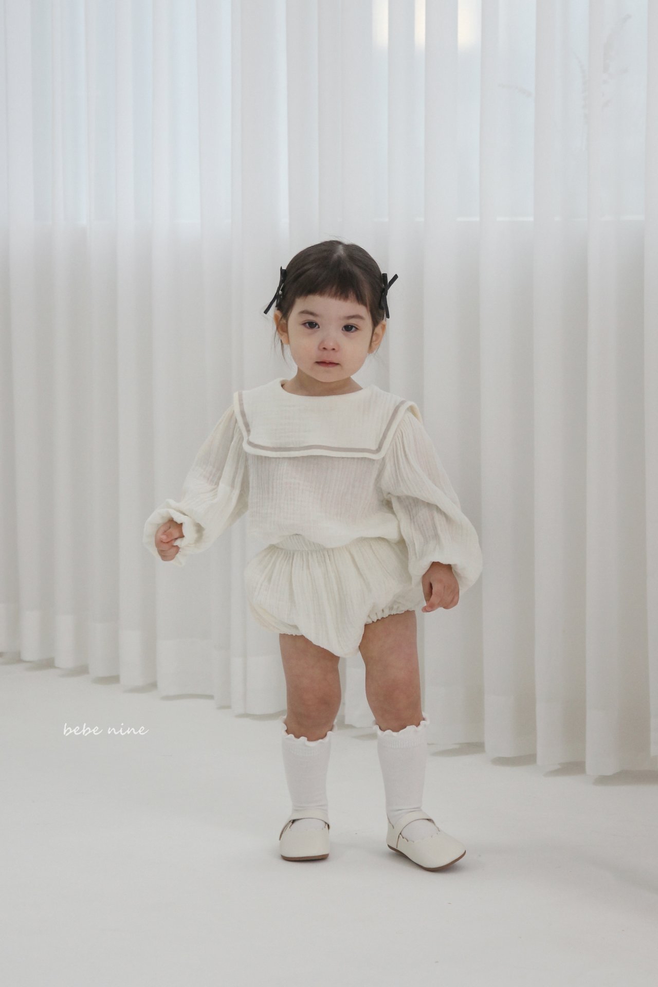 🌸預訂 韓國直送🌸🇰🇷Bebenine三色方型水手領上衣燈籠褲套裝