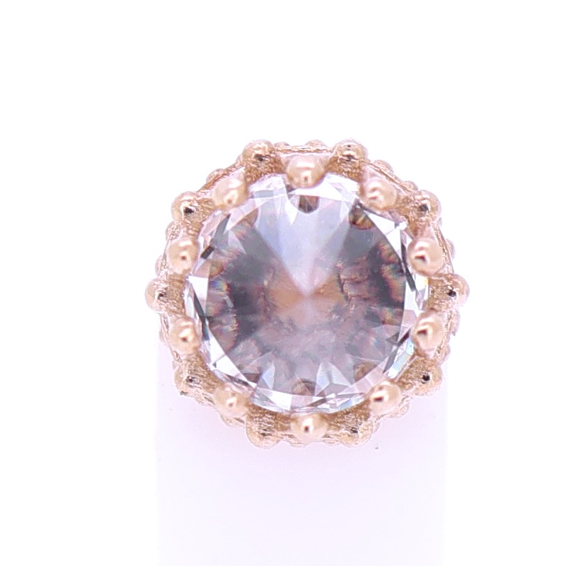 King End - Faceted. [reverse set gem]