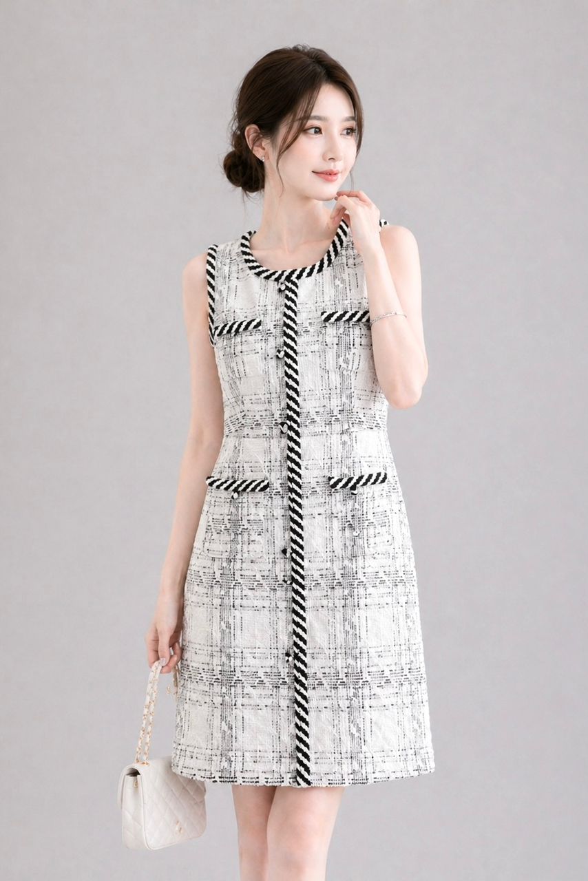 25961 Chérie Tweed Trim Dress