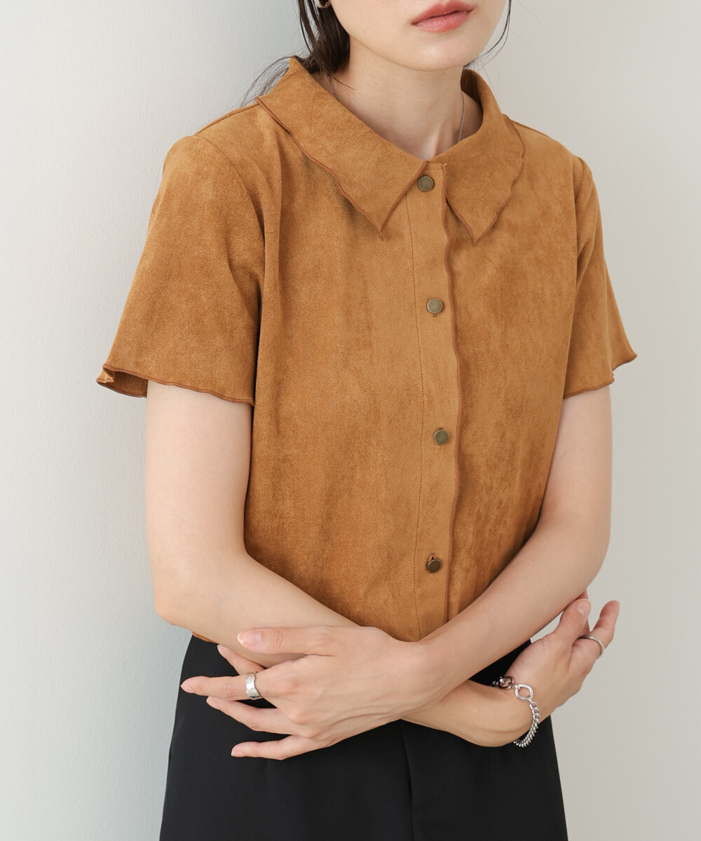 輕薄麂皮短袖襯衫【JT024】