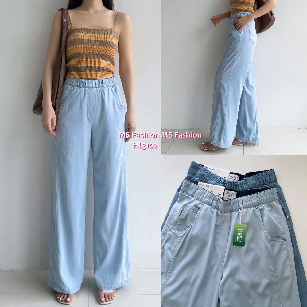 HL3102 韓國👖Howluk天絲面料闊筒褲