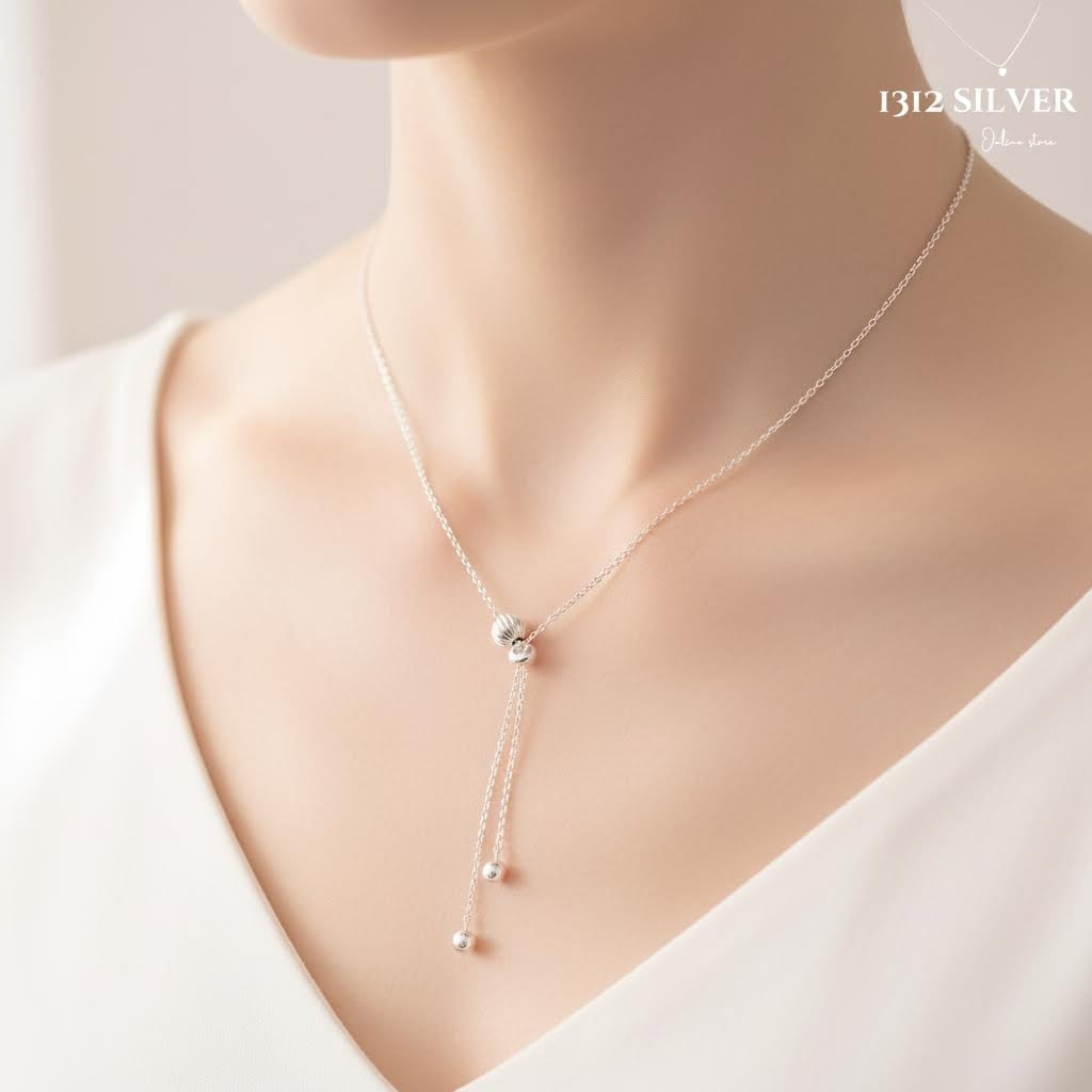 S925 - EN0114  Drop Bead Y-Necklace