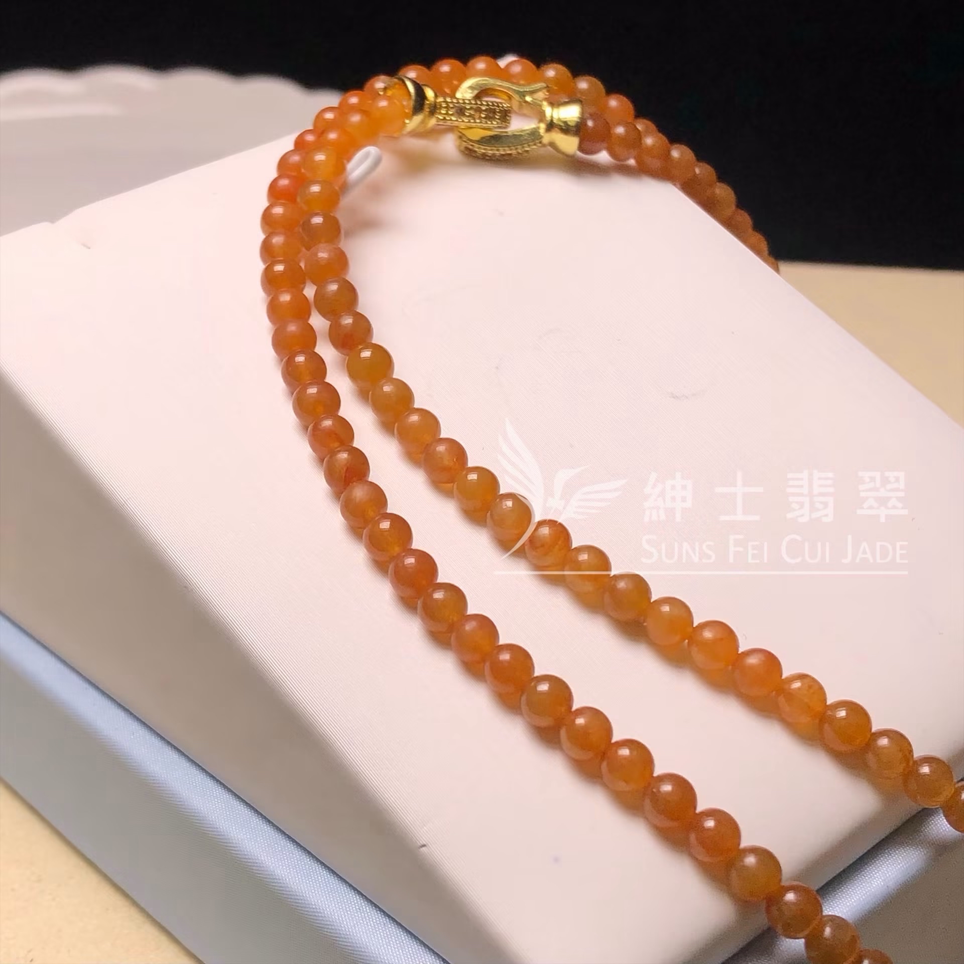 #B08870 冰種蜜糖黃頸串4.2mm 