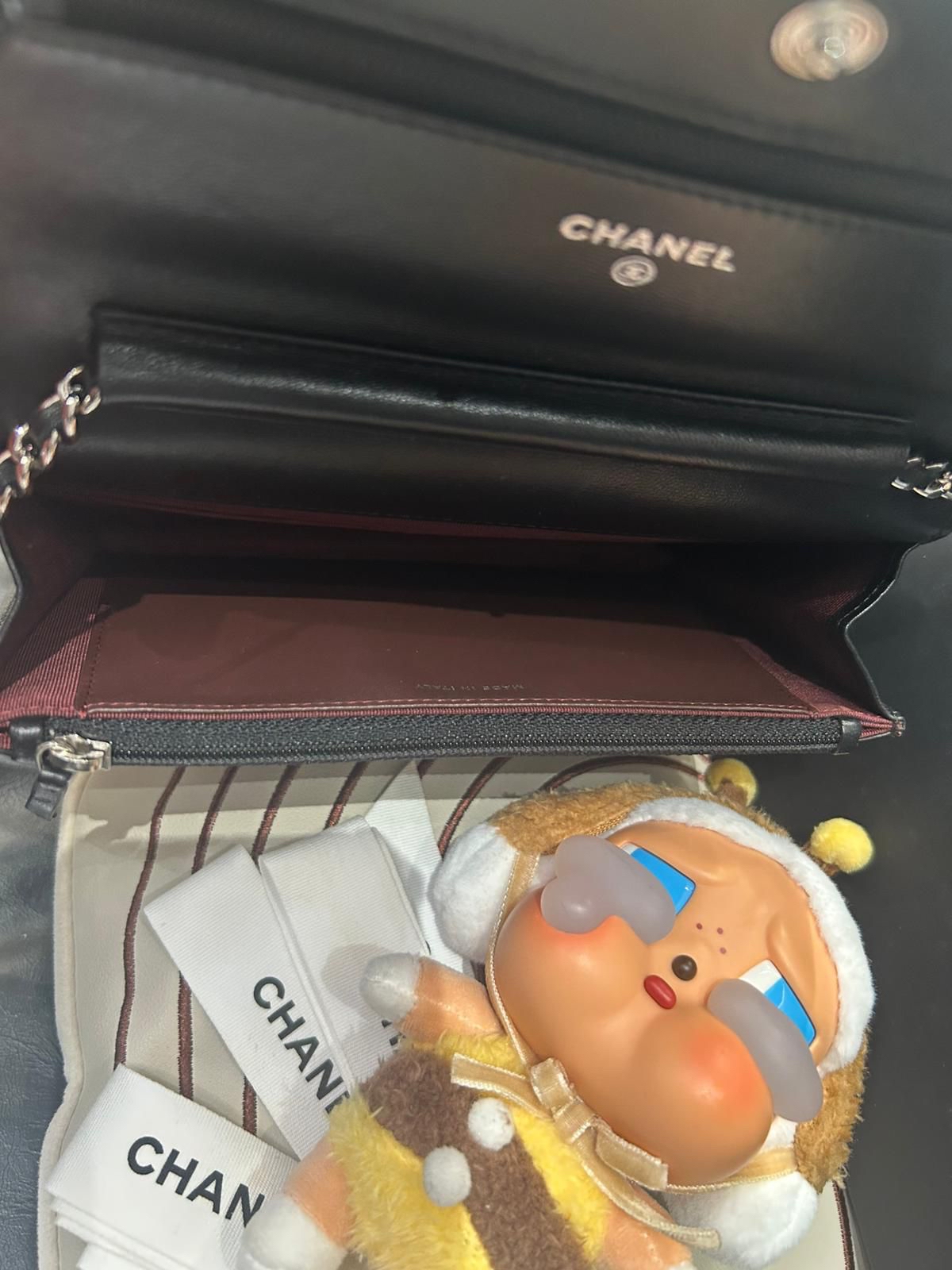 Chanel Wallet On Chain 黑色羊皮銀扣 100%Authentic, 95%New ✅Card✅Dust bag✅Box