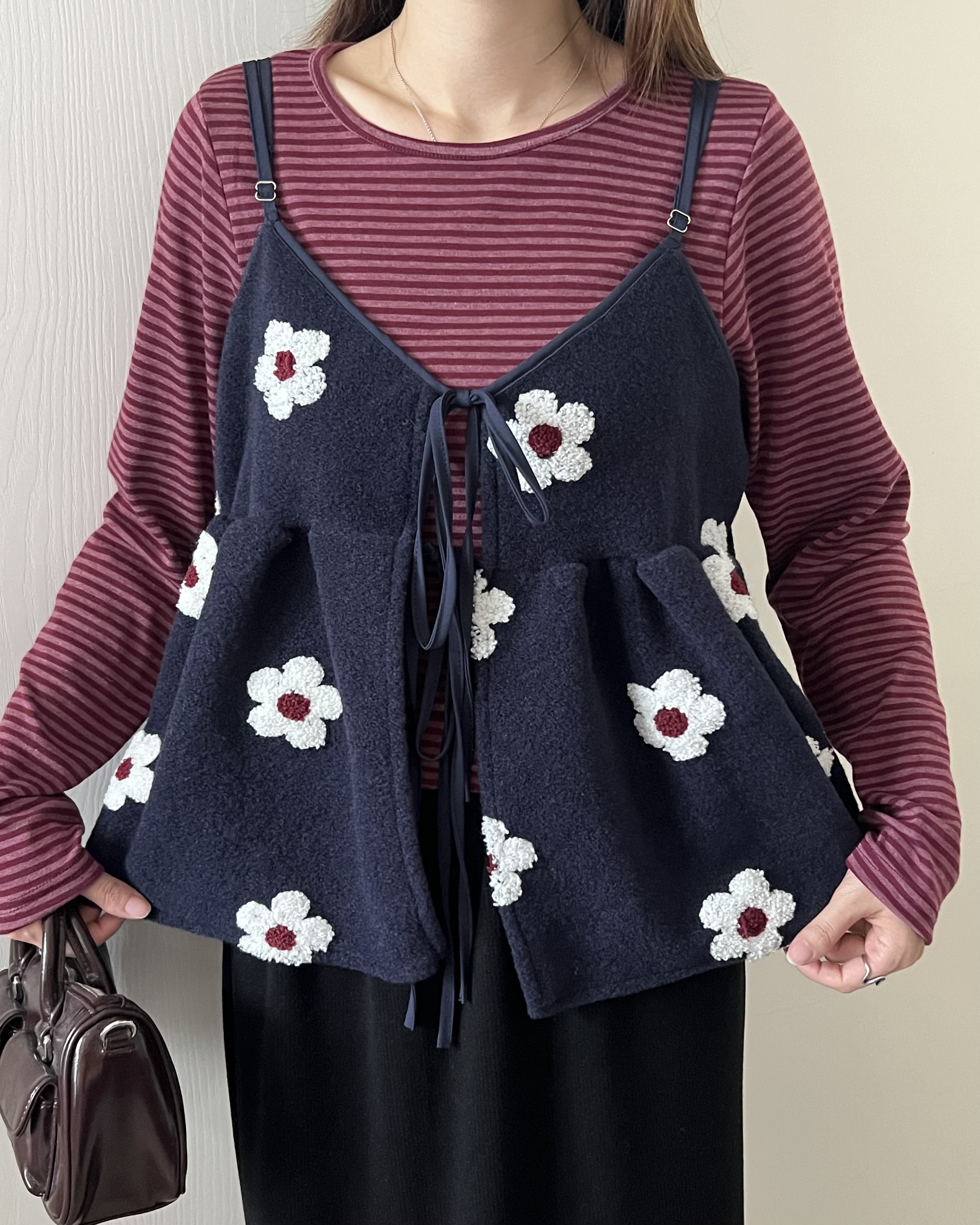 甜甜價 莓果親膚間條衫 現貨