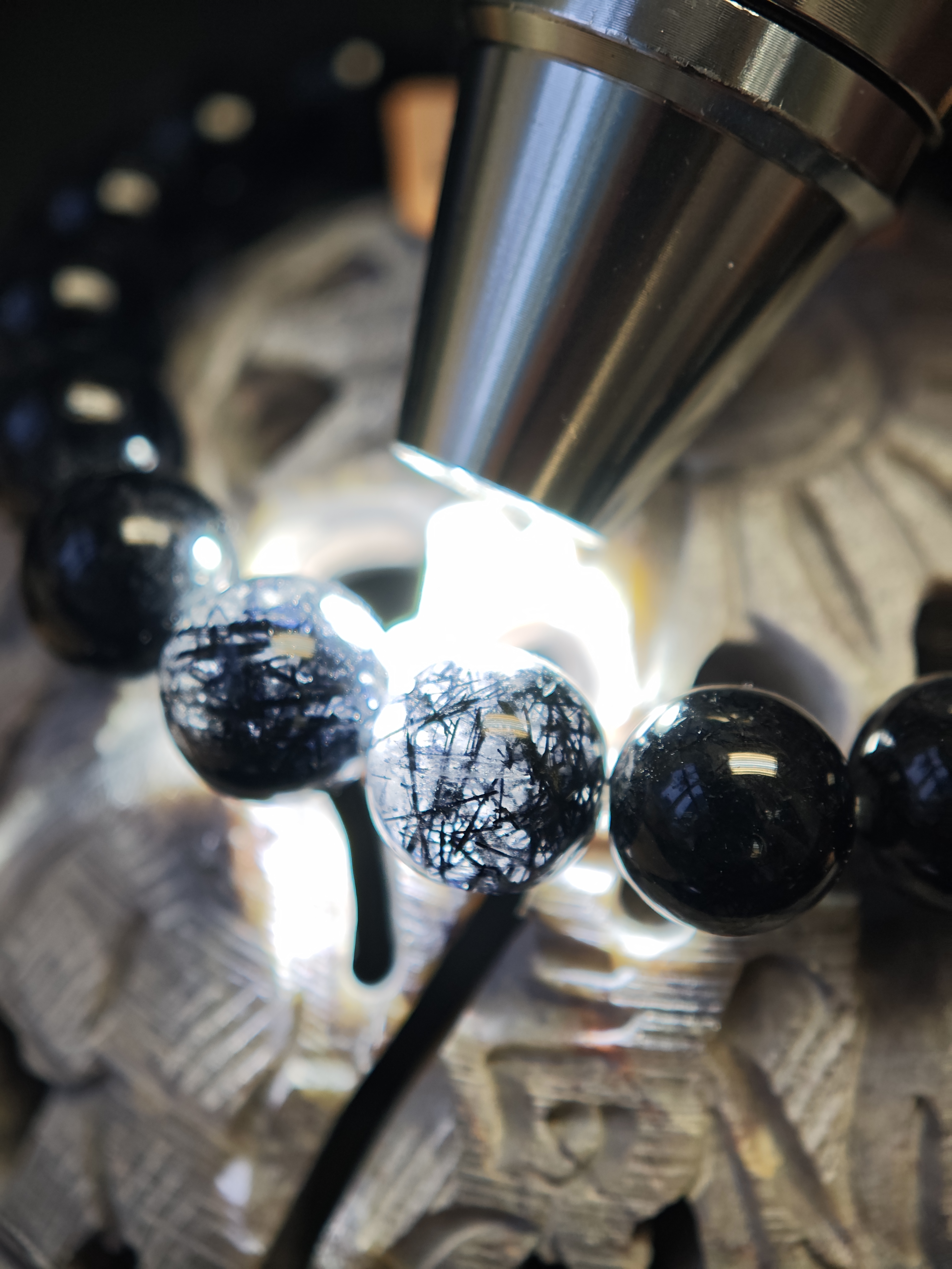 ✨新品水晶手串✨😊實物拍攝📷✨⚫滿礦黑髮晶🖤✨✨