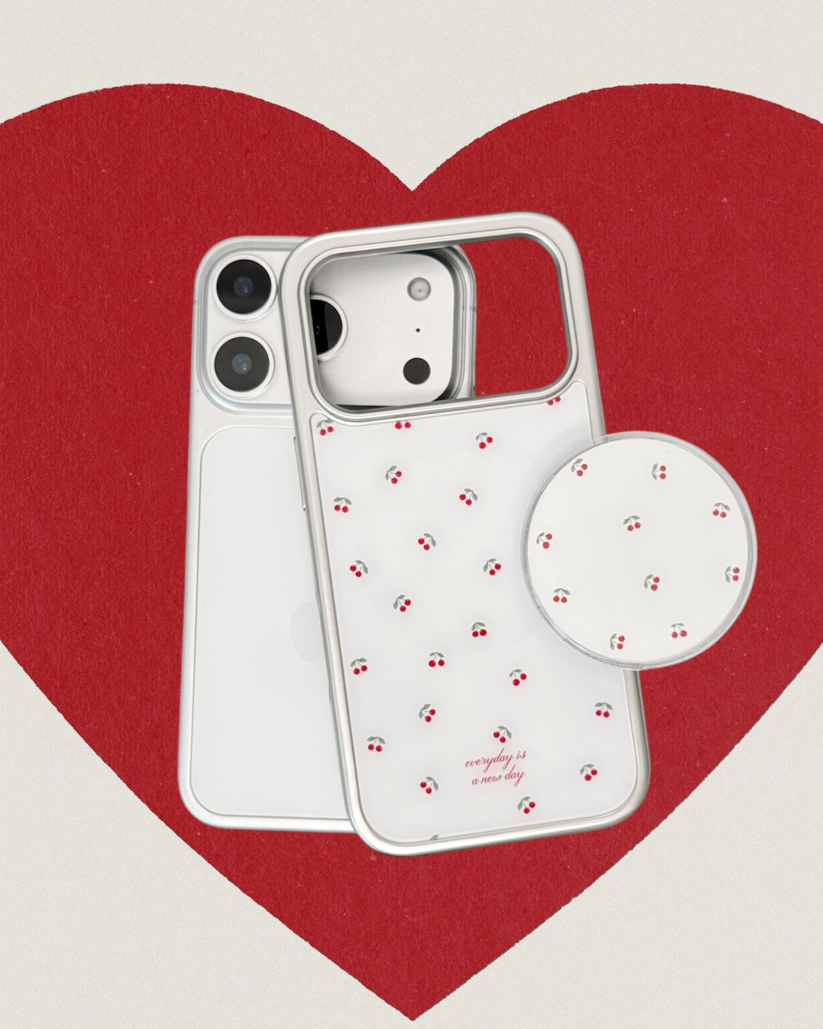 【The Ruby Reds】銀框亮面MagSafe iPhone Case+手機支架MagSafe Phone Holder