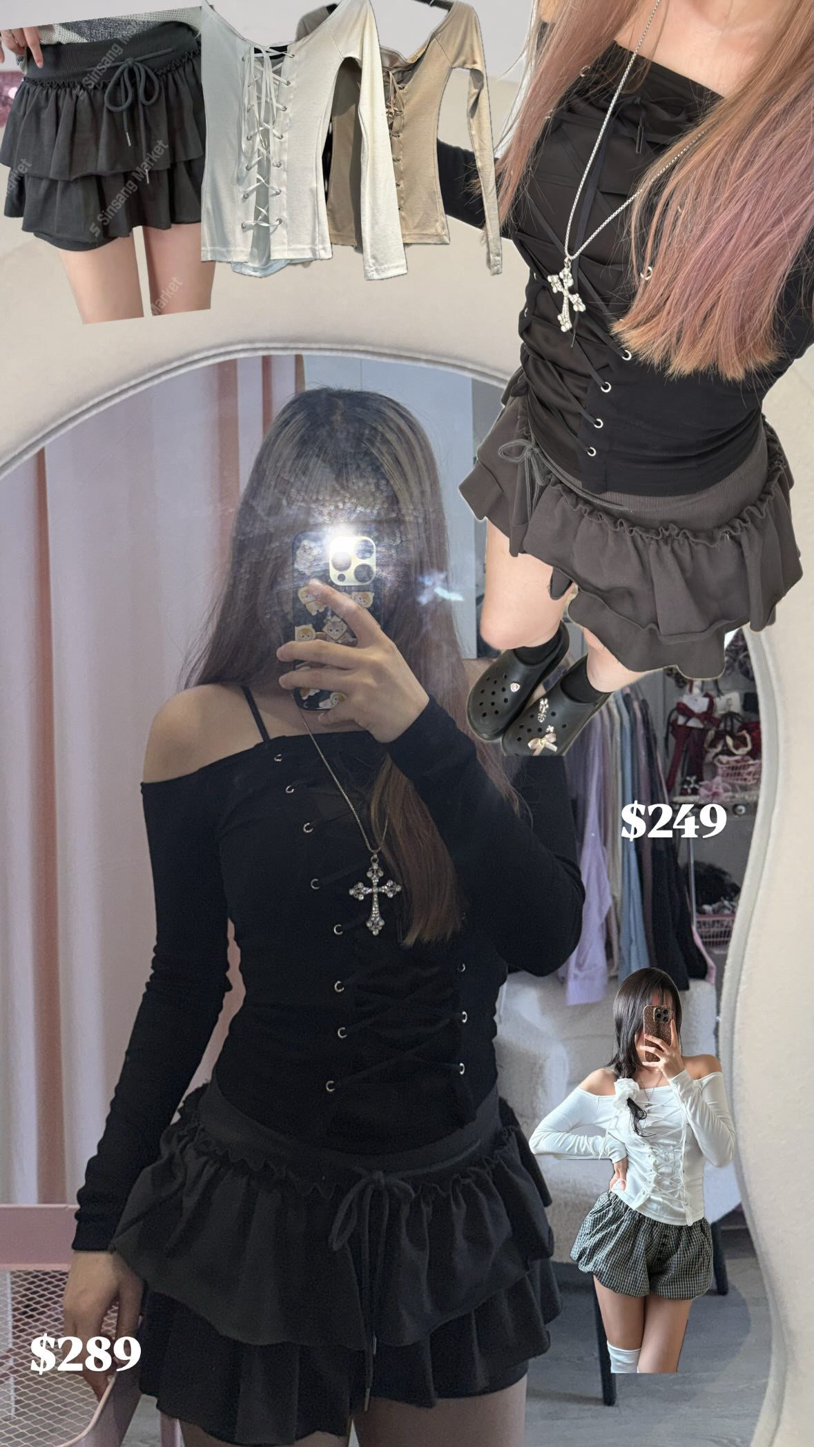 韓國Sexy系列洞洞綁帶長袖外撘