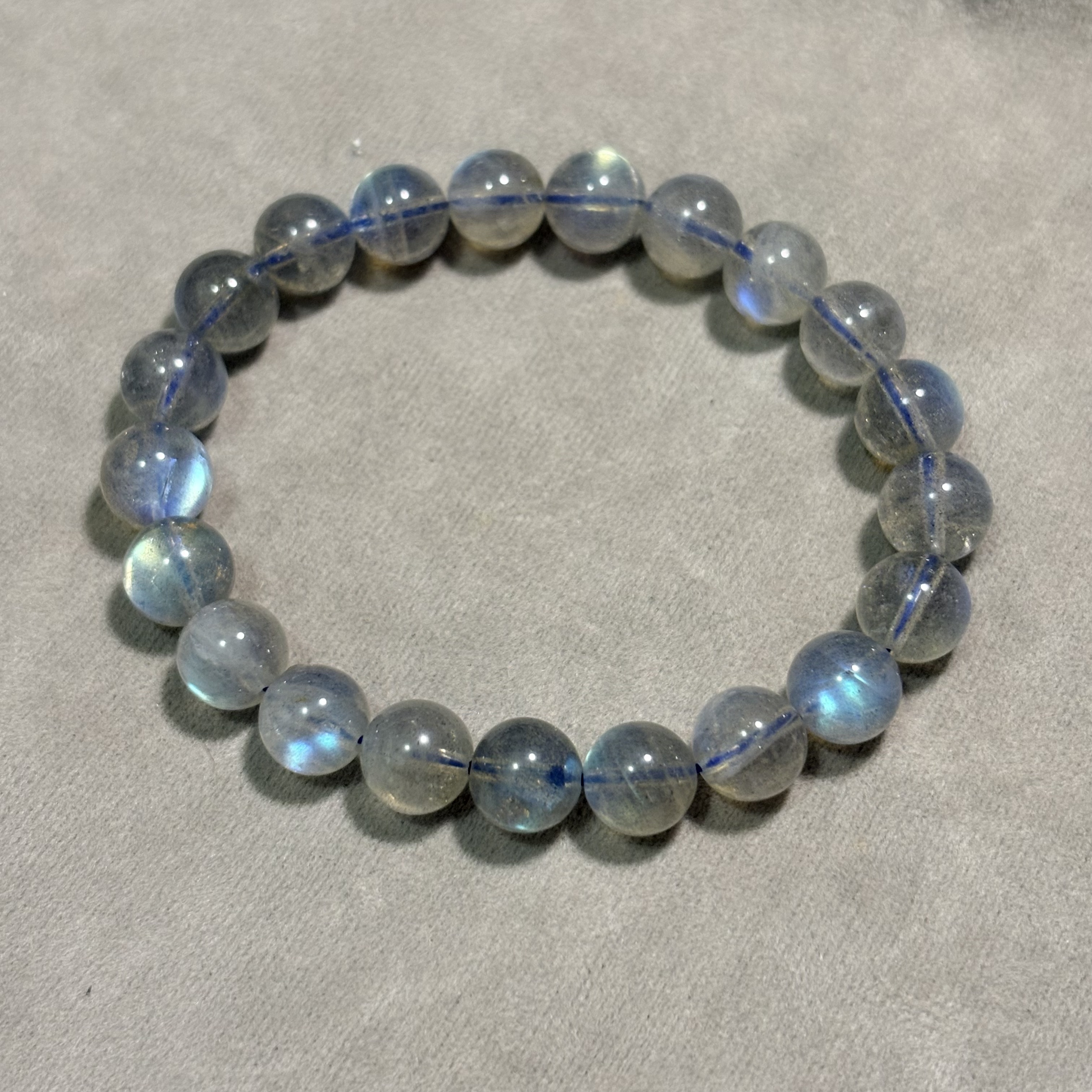 9mm藍彩光拉長石手串No.2648