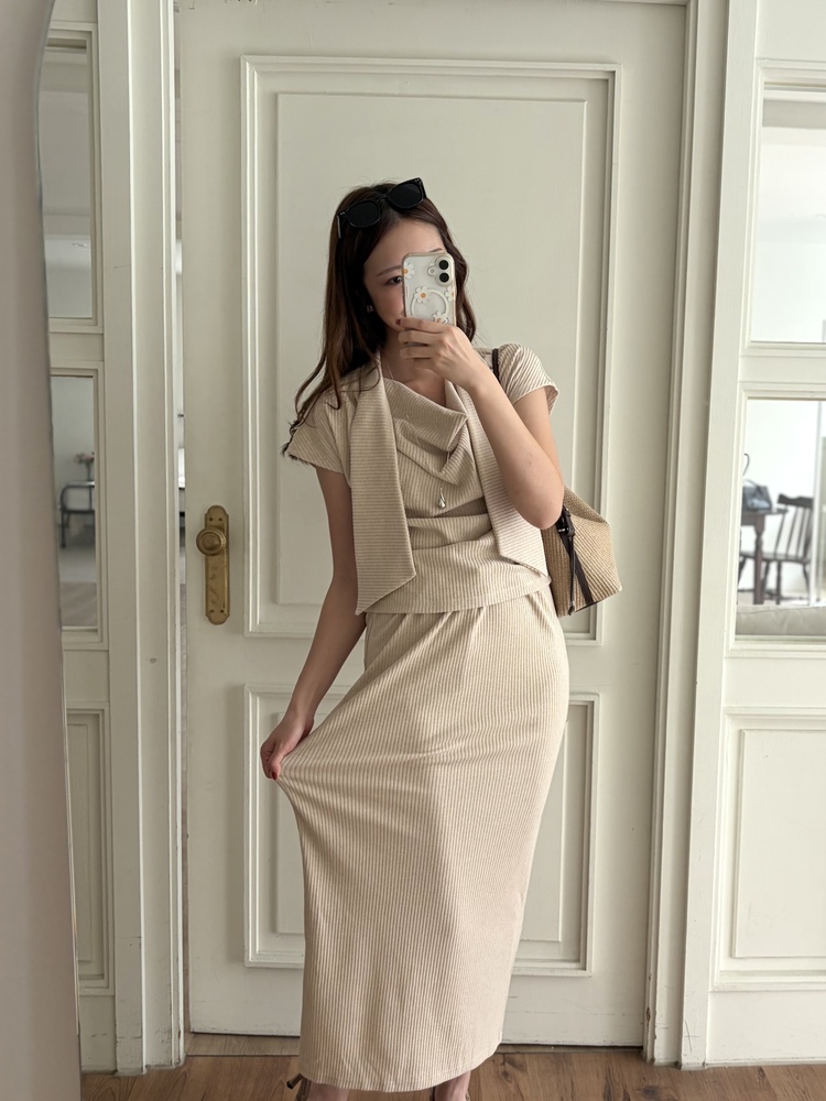 Softy Tie Detail Set (Nude Beige)