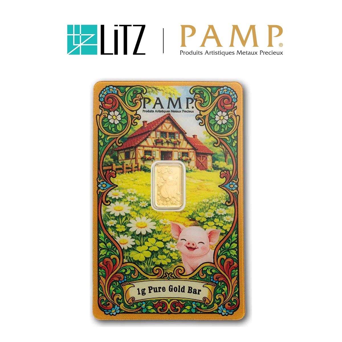 [1 gram] LITZ PAMP Suisse Lucky Pig Limited Edition Gold Bar (999.9) PG085