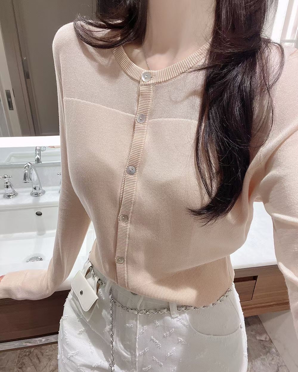 ♥︎法式冰絲透紗Cardigan