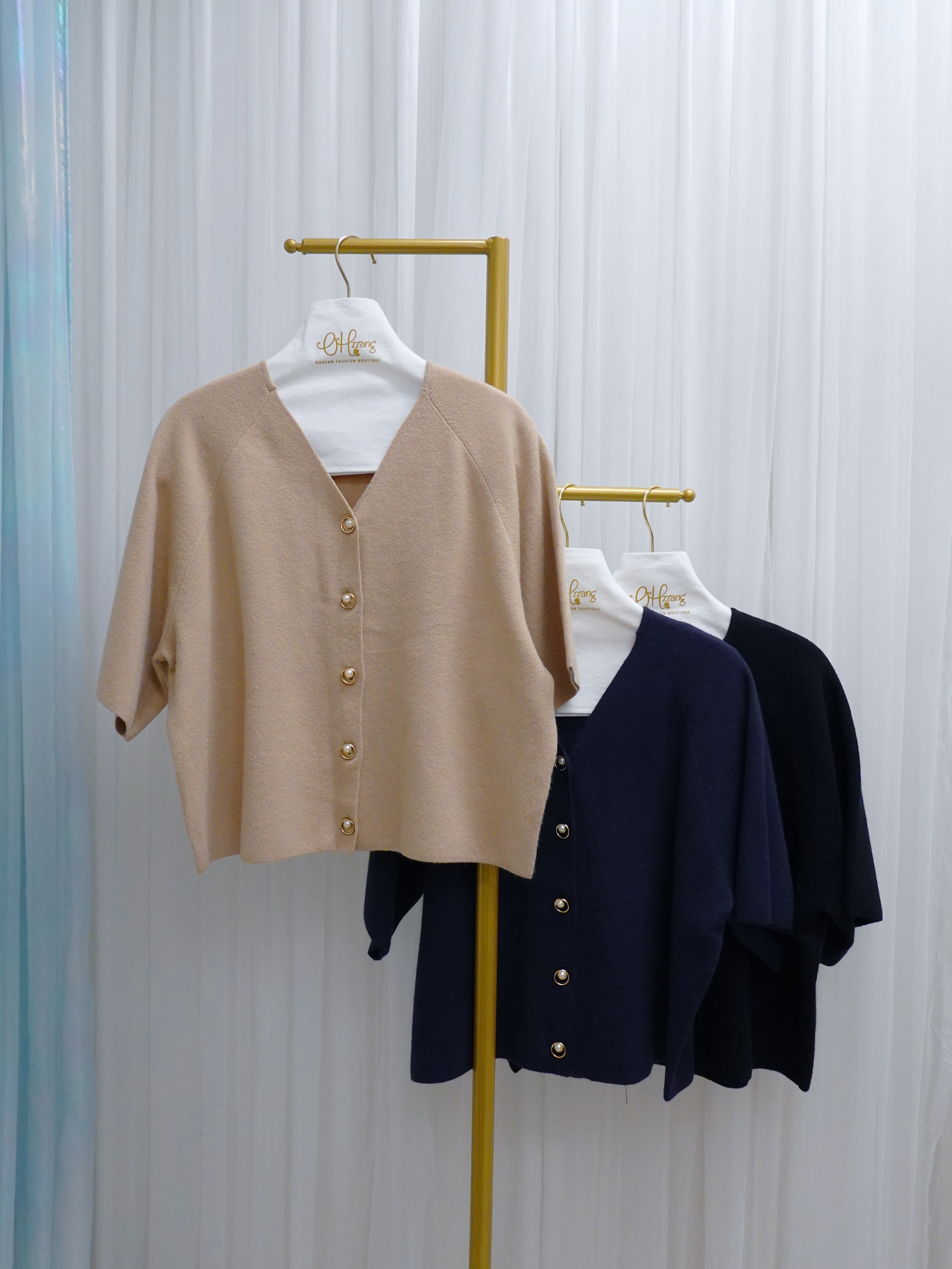 OUT11_09 珍珠金扣CDG (3色) 