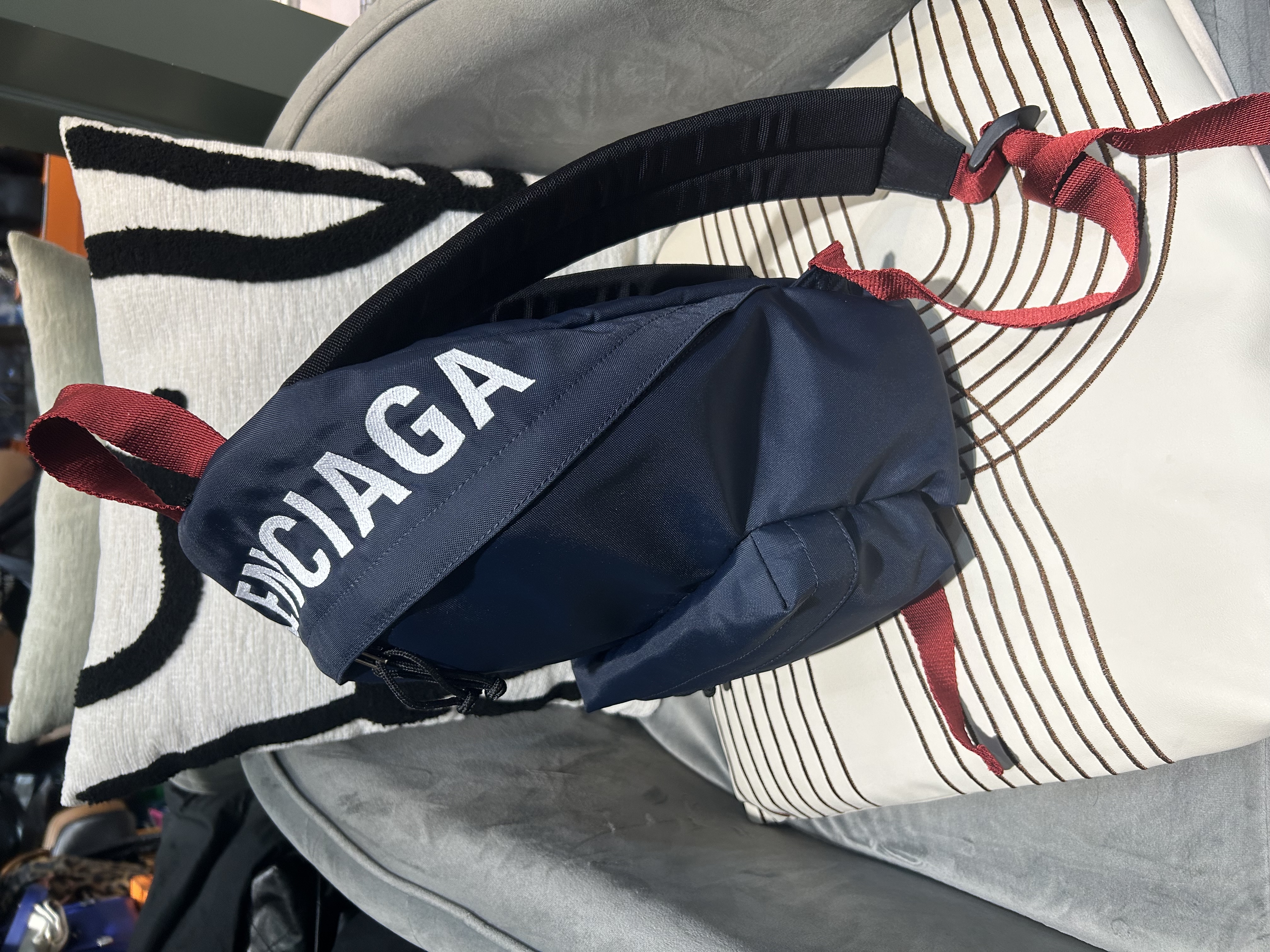 Balenciaga Nylon Backpack Navy 100%Authentic, 98%New ☑️Dust bag