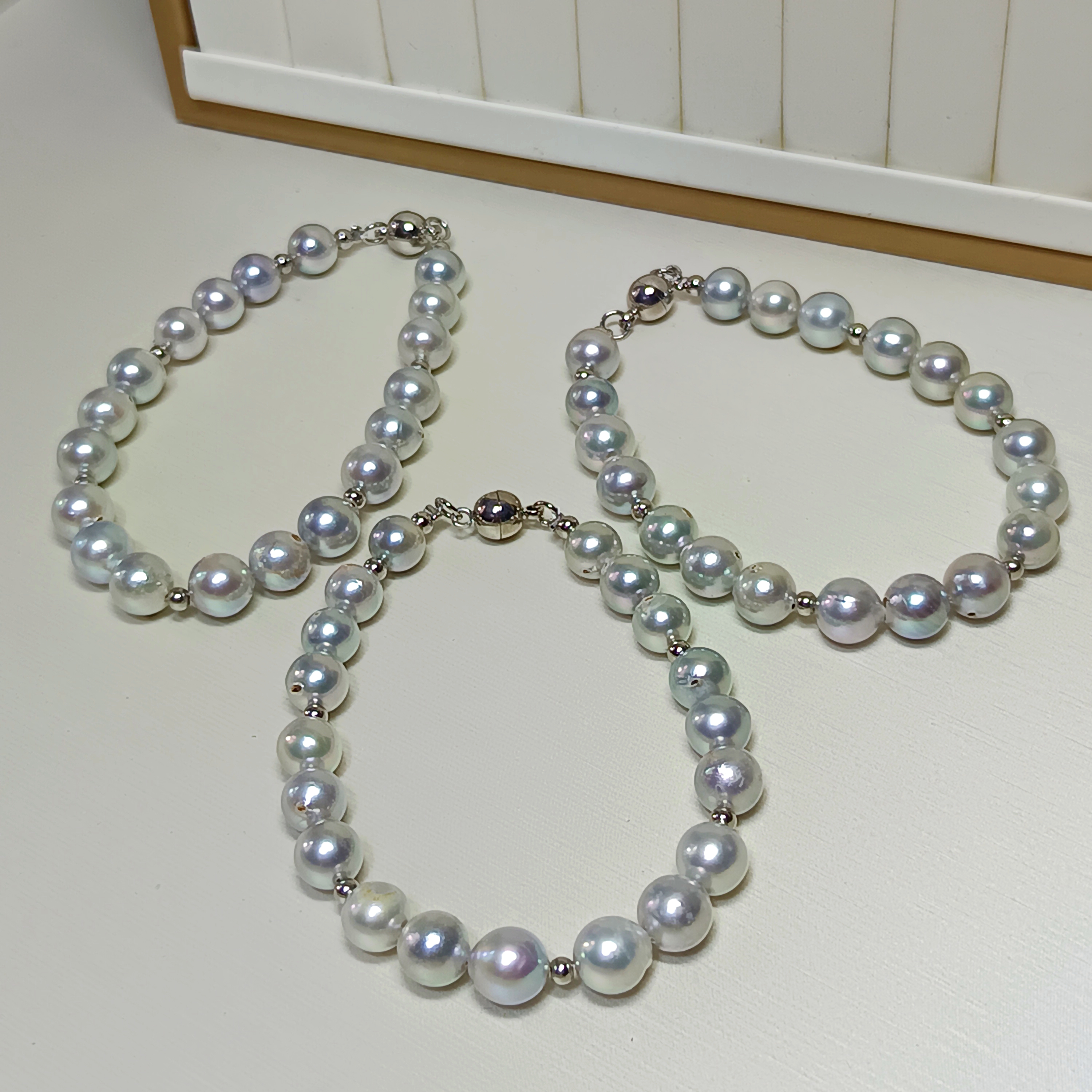 特價品‼️正圓強光日本真多麻海水珍珠注白金磁扣手鍊