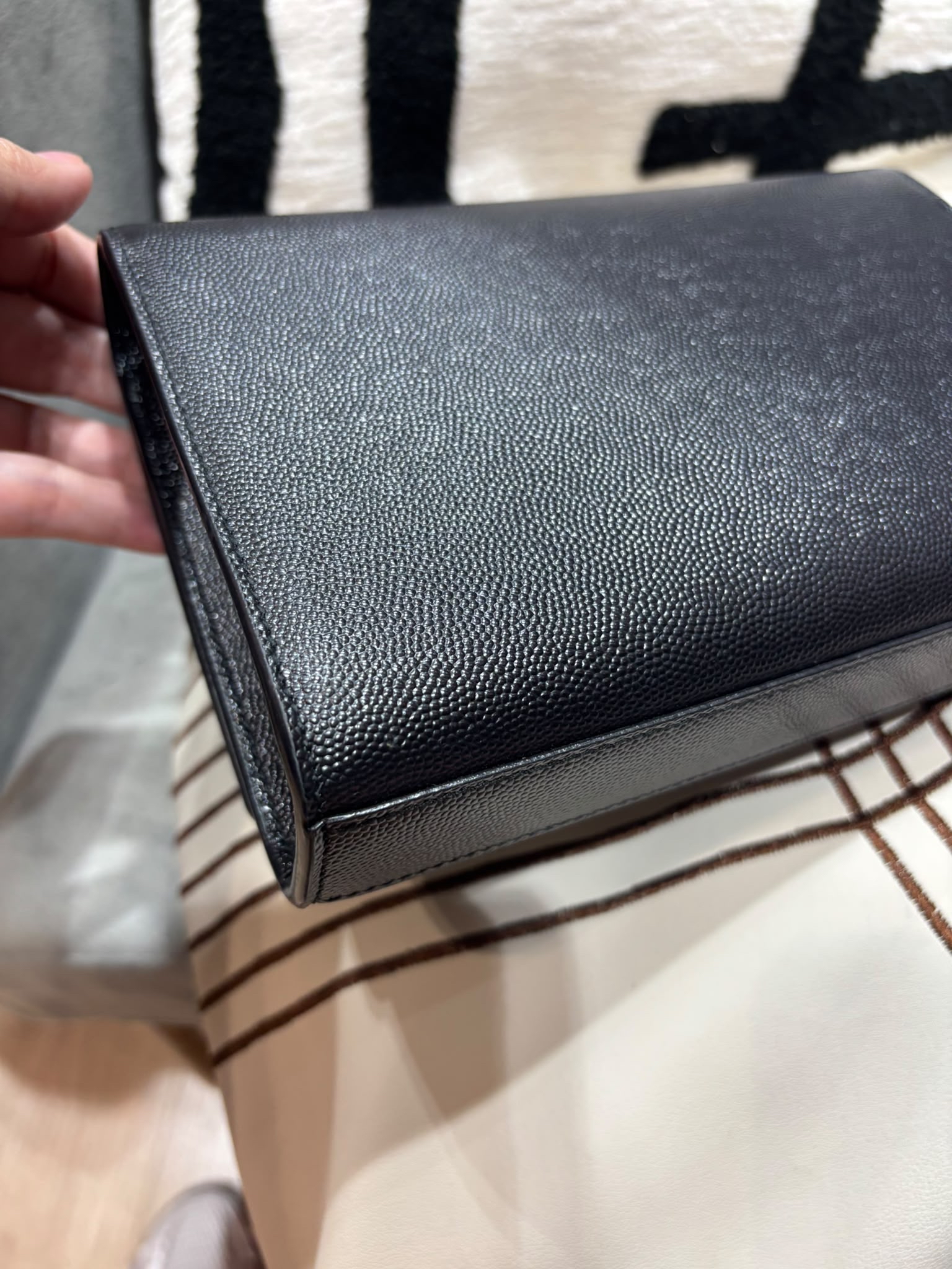 YSL Kate small  Black Caviar flap so black 20cm YSL FLAP 100%Authentic, 99%new  ✅Certificate ✅dust bag 