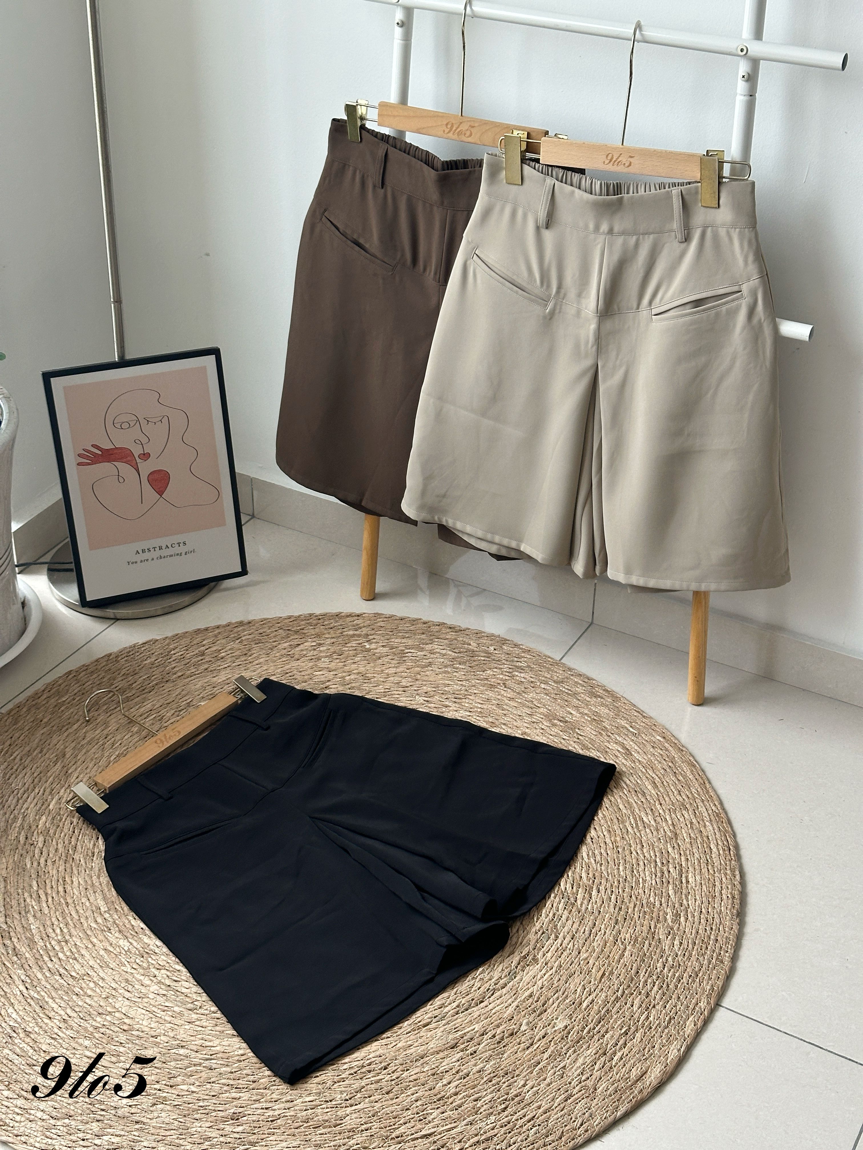 S1864 A Line Midi Pants - 3 Colors 