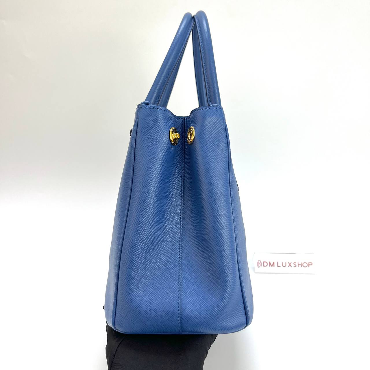 Prada Blue Saffiano Lux Tote GHW