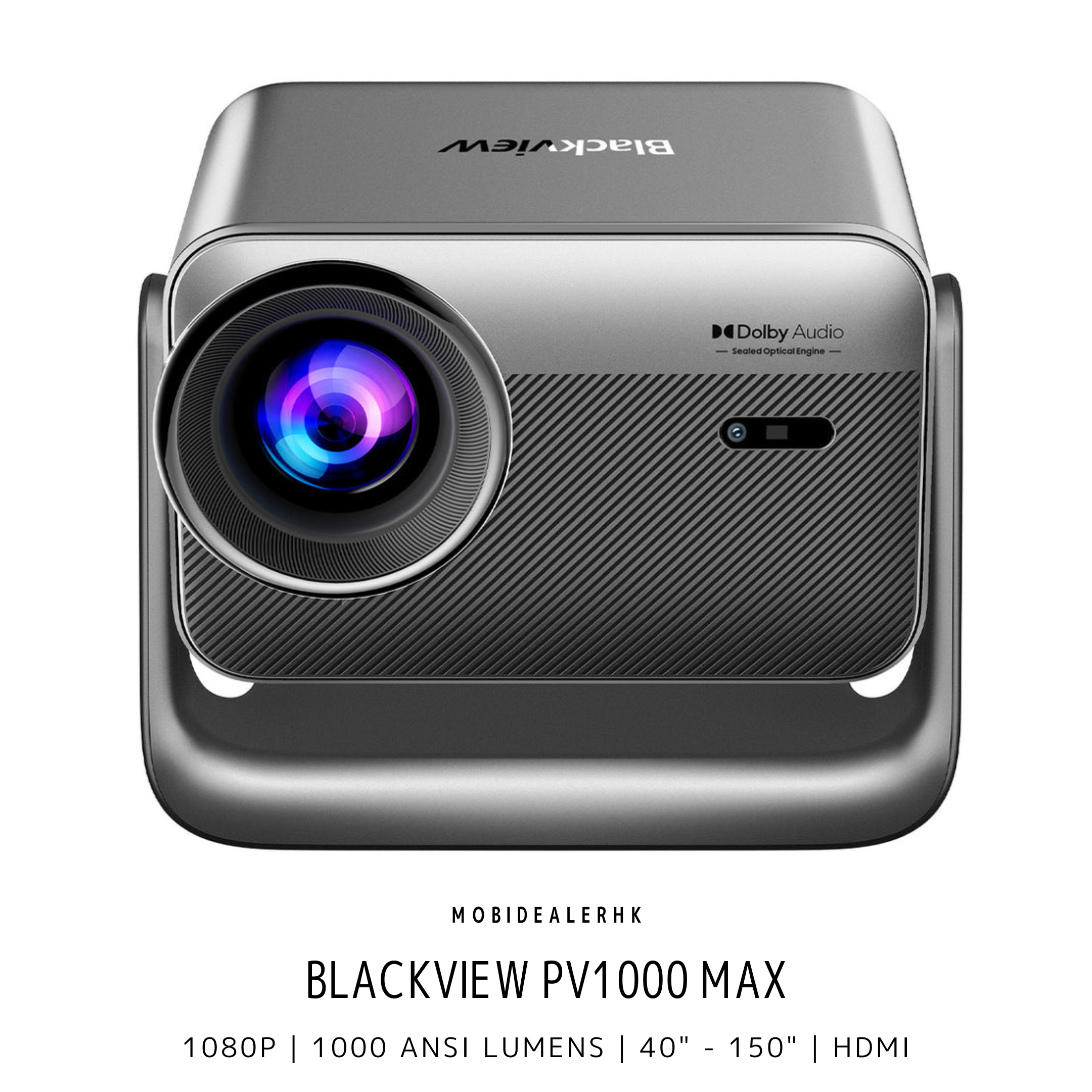 Blackview PV1000 Max | 投影機 | 360度雲台設計 | Dolby Audio | 1000 ANSI流明 | 150吋巨幕