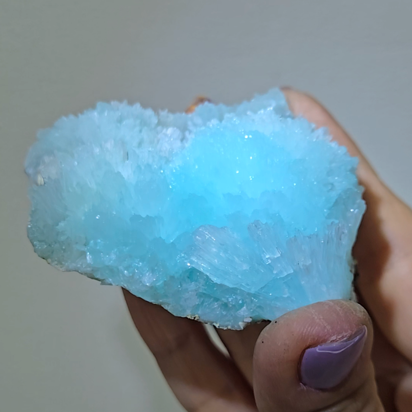 Blue aragonite needle cluster with flower buds - AR45