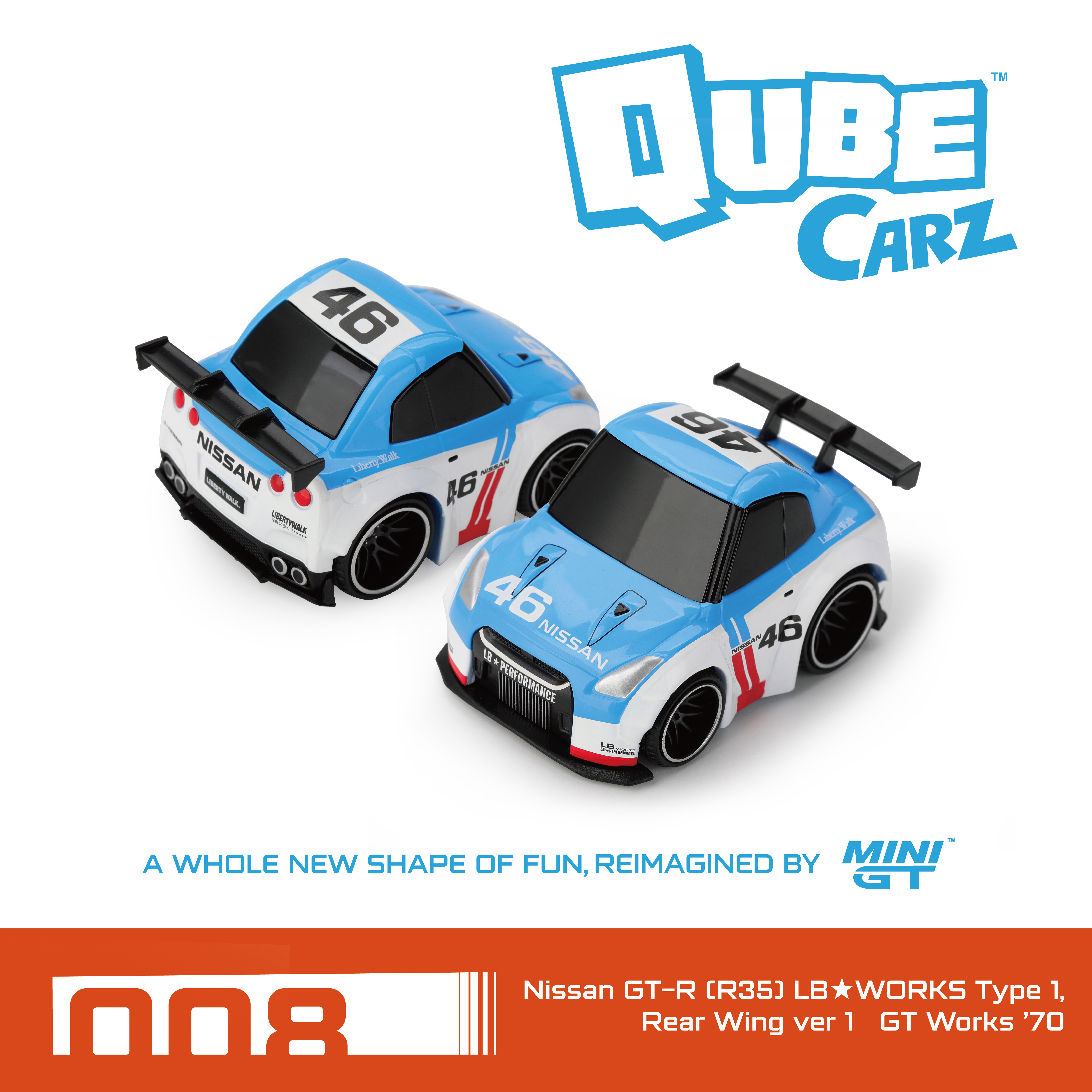 Mini GT 1/64 QubeCarz: QubeCarz Combo 002 /Blister Packaging