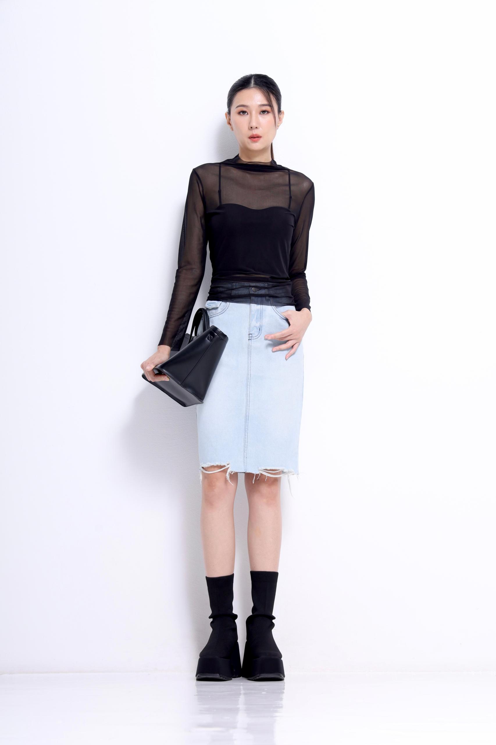 CB2737 SOFT HIGH NECK L/SLLV TOP