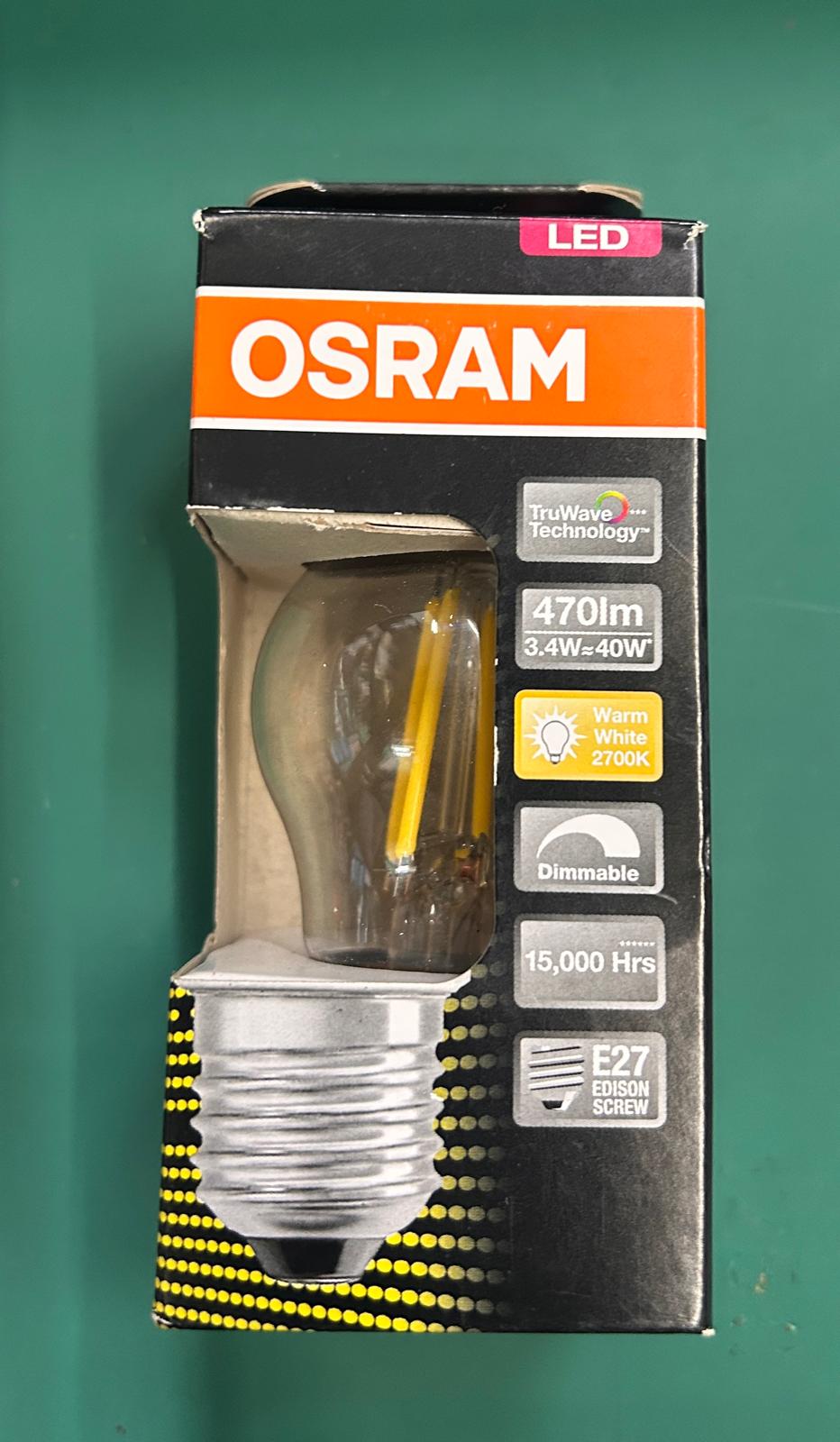 OSRAM LED BULB 3.4W Warm White 2700k E27 AC45184 DIMMABLE LED PERFROMANCE