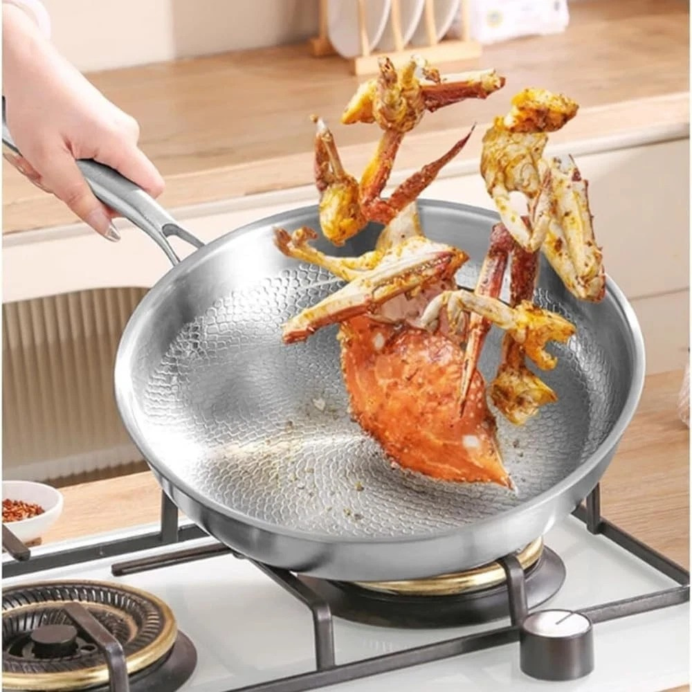 鏽鋼純鈦平底煎鍋 無涂層 30cm 無蓋 ZZ1835