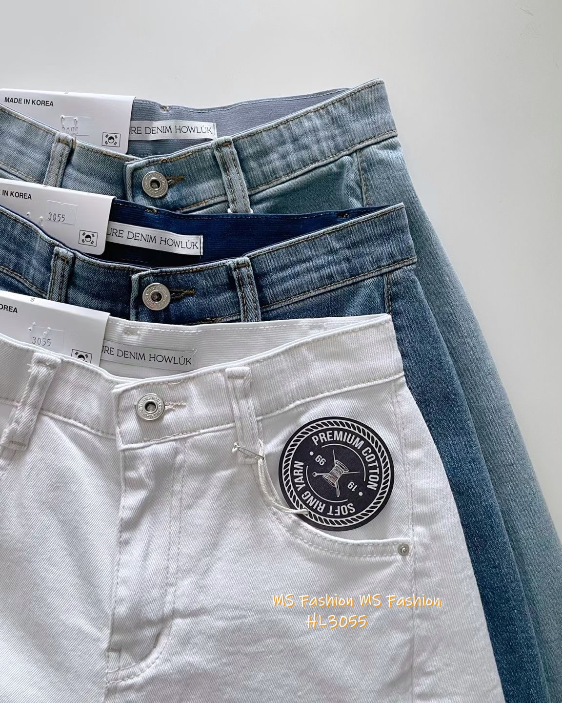 HL3055 韓國🌼Howluk8分拼接闊筒牛