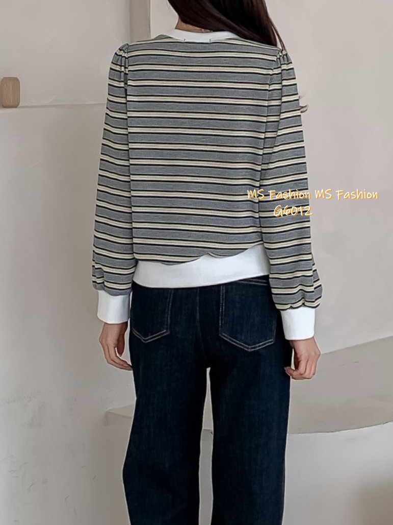 G6012 韓國🇰🇷拼色橫間top