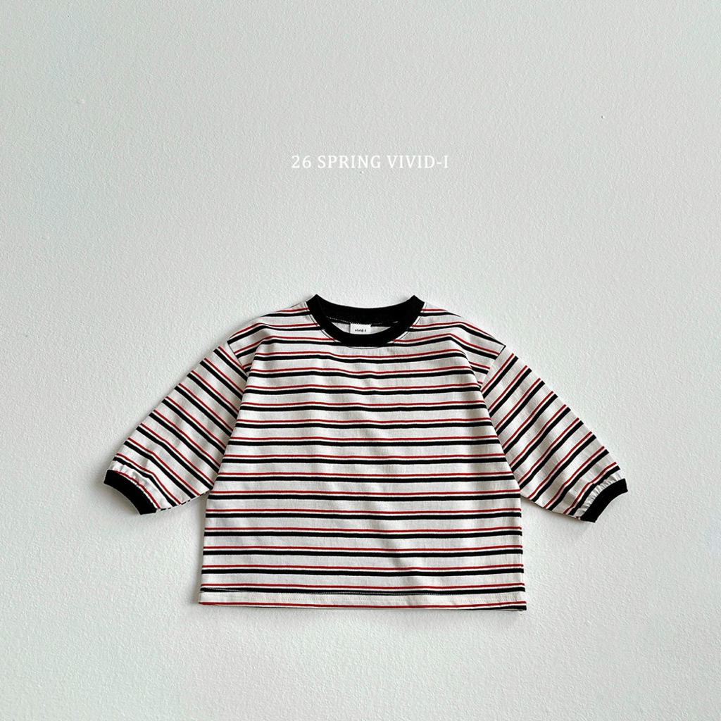 🌸預訂 韓國直送🌸🇰🇷VIVIDI兩色微笑標籤條紋寬鬆長袖上衣