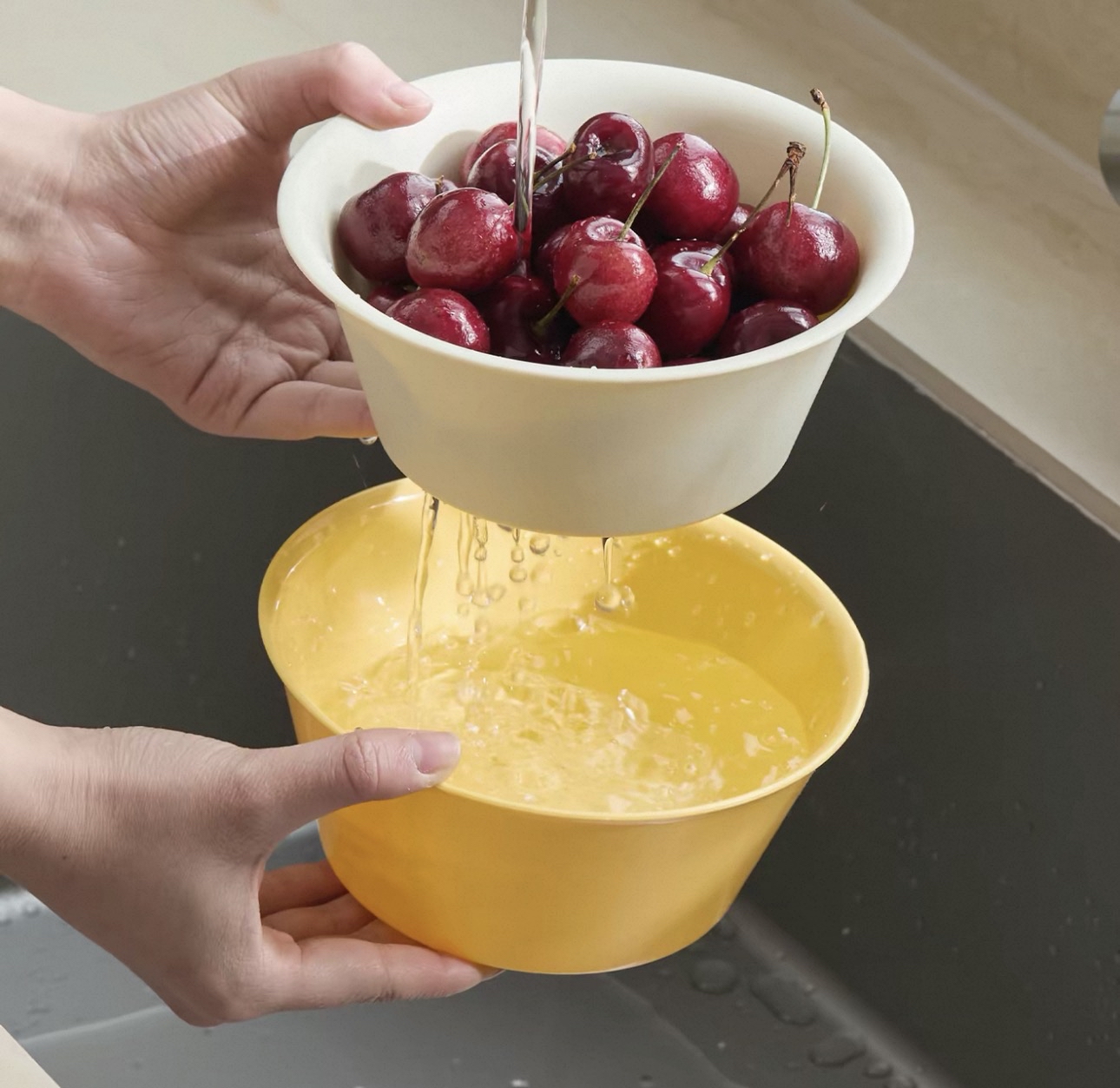 Levende 簡約雙層瀝水碗