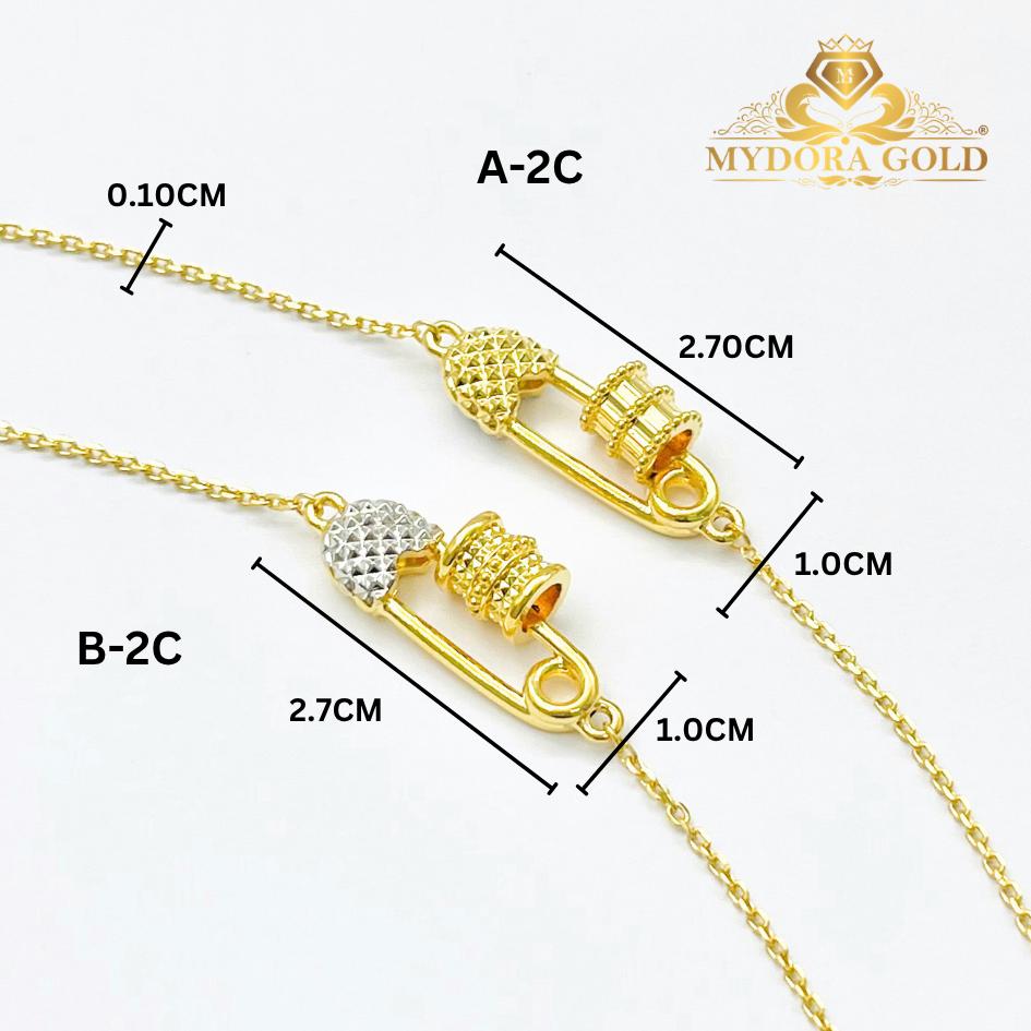 MYDORA Rantai Tangan Tube Bead Safety Pin Series l EMAS 916/22K