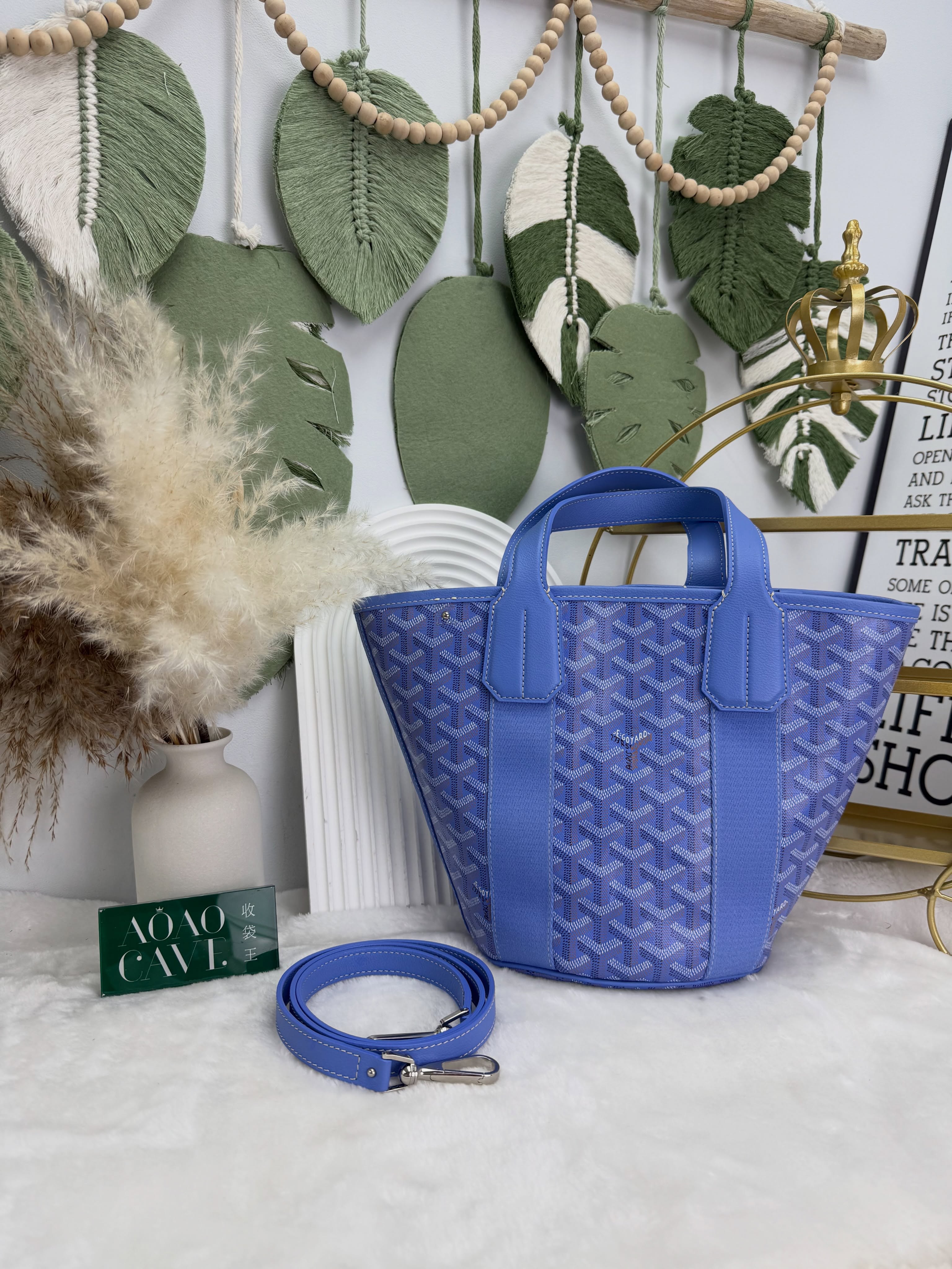 Goyard 👜 PRE OWNED 🛍️💙🌺2025限量 鳶尾花紫色 BELHARRA 🩵🪻有塵袋有肩帶 