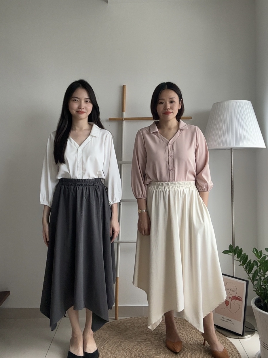 S1880 Irregular A Line Skirt - 4 Colors 