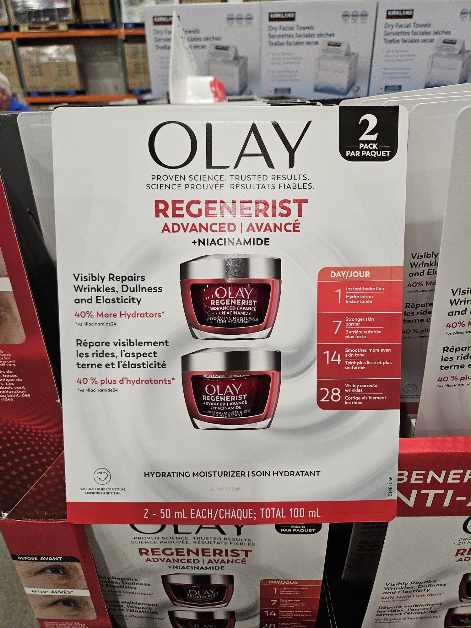 加拿大直送  OLAY新⽣⾼效緊緻護膚霜50ml x 2