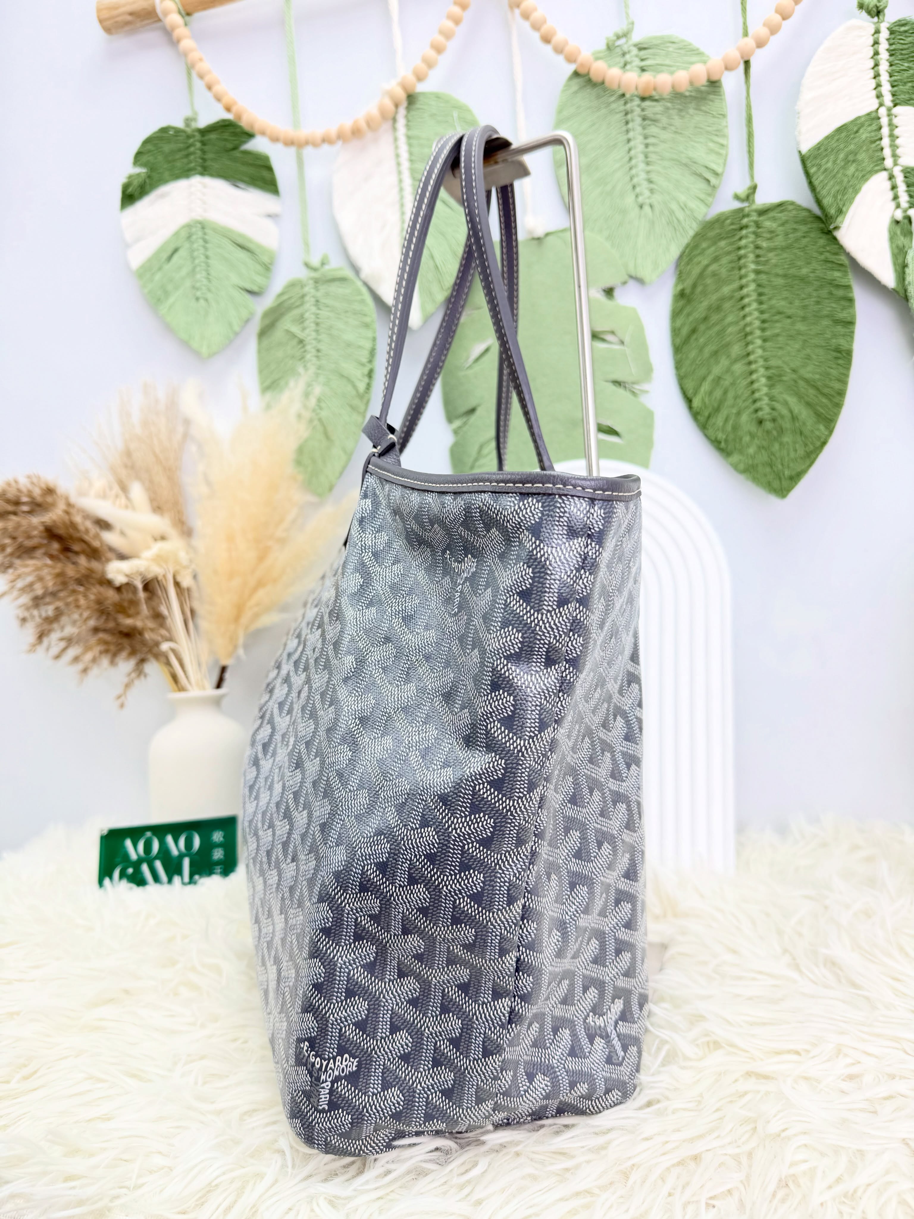 Goyard 👜PRE OWNED🛍️ 🩶Gray saint louis tote pm  2024年 有塵袋有紙袋