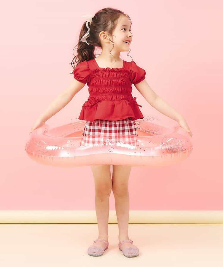 🇯🇵預訂 日本直送🇯🇵Apres les cours三色緞帶褶皺泡泡袖分體泳衣