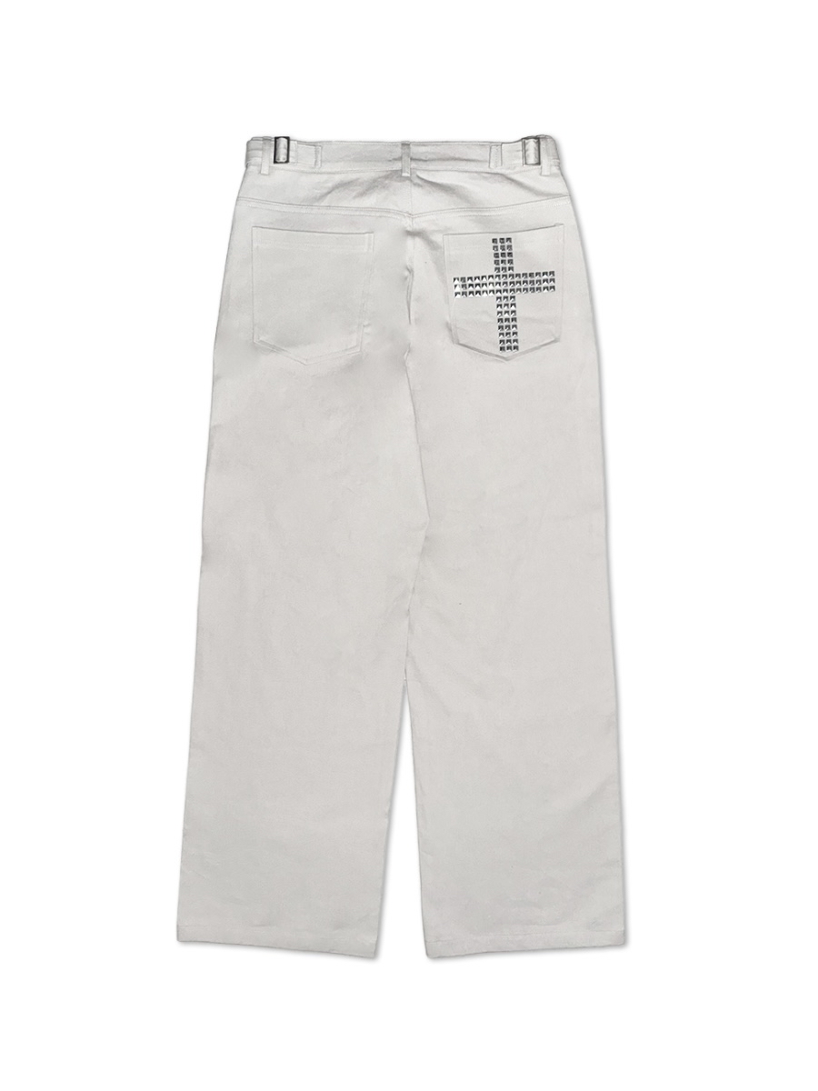 Cross Studded Wide-Leg Pants
