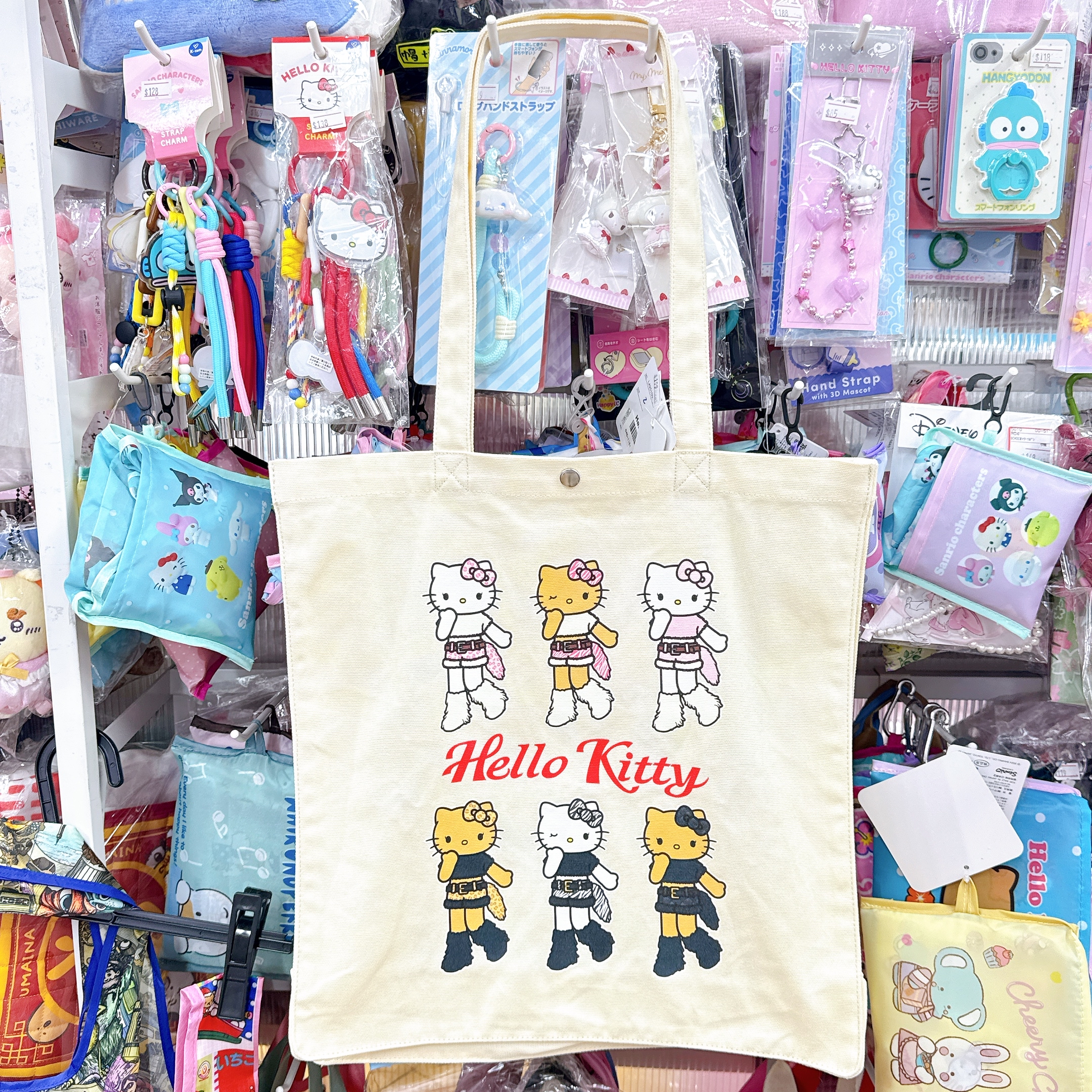 日本直送日本版kitty可上膊帆布袋米白色