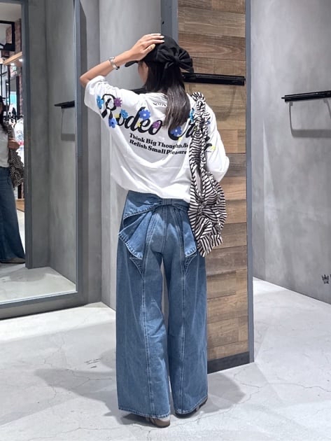 蝴蝶結牛仔褲