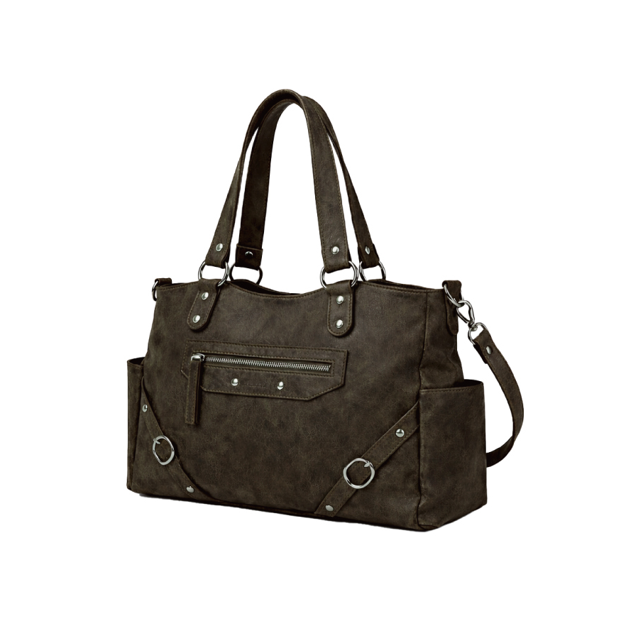 [限時優惠][ANOETIC] ANC STUD RING BAG - BROWN