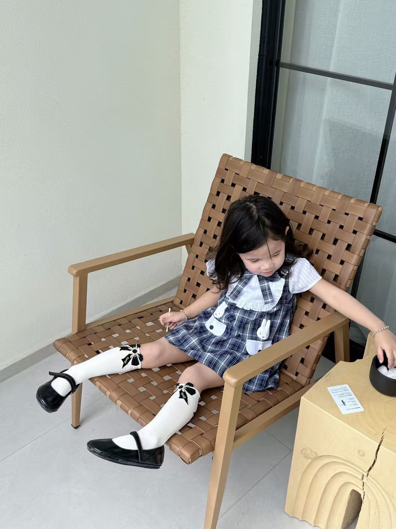 0647 米菲格子淑女裙