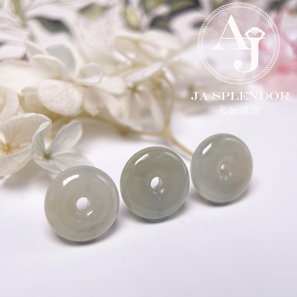 JN-477/483/488 天然翡翠A玉 冰潤雪梨黃小平安扣