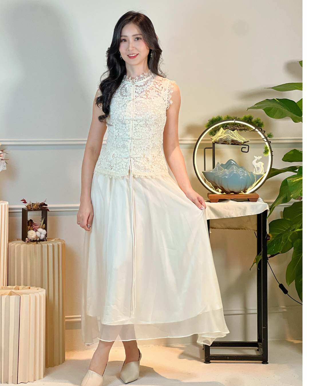 5103 Natividad Mesh A Line Skirt 