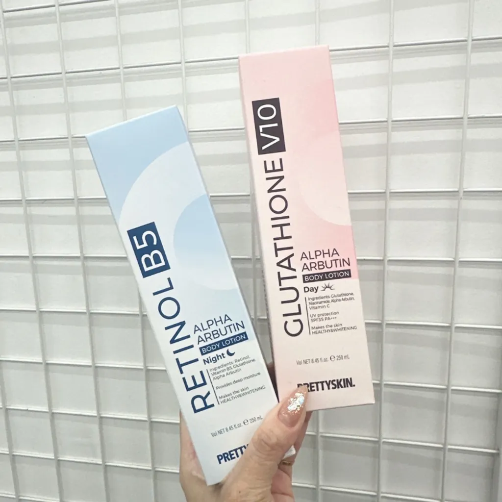 韓國🇰🇷直送✈️PRETTYSKIN女神嫩白穀胱甘肽 V10熊果素體乳液/B5 身體美白晚霜 250ml